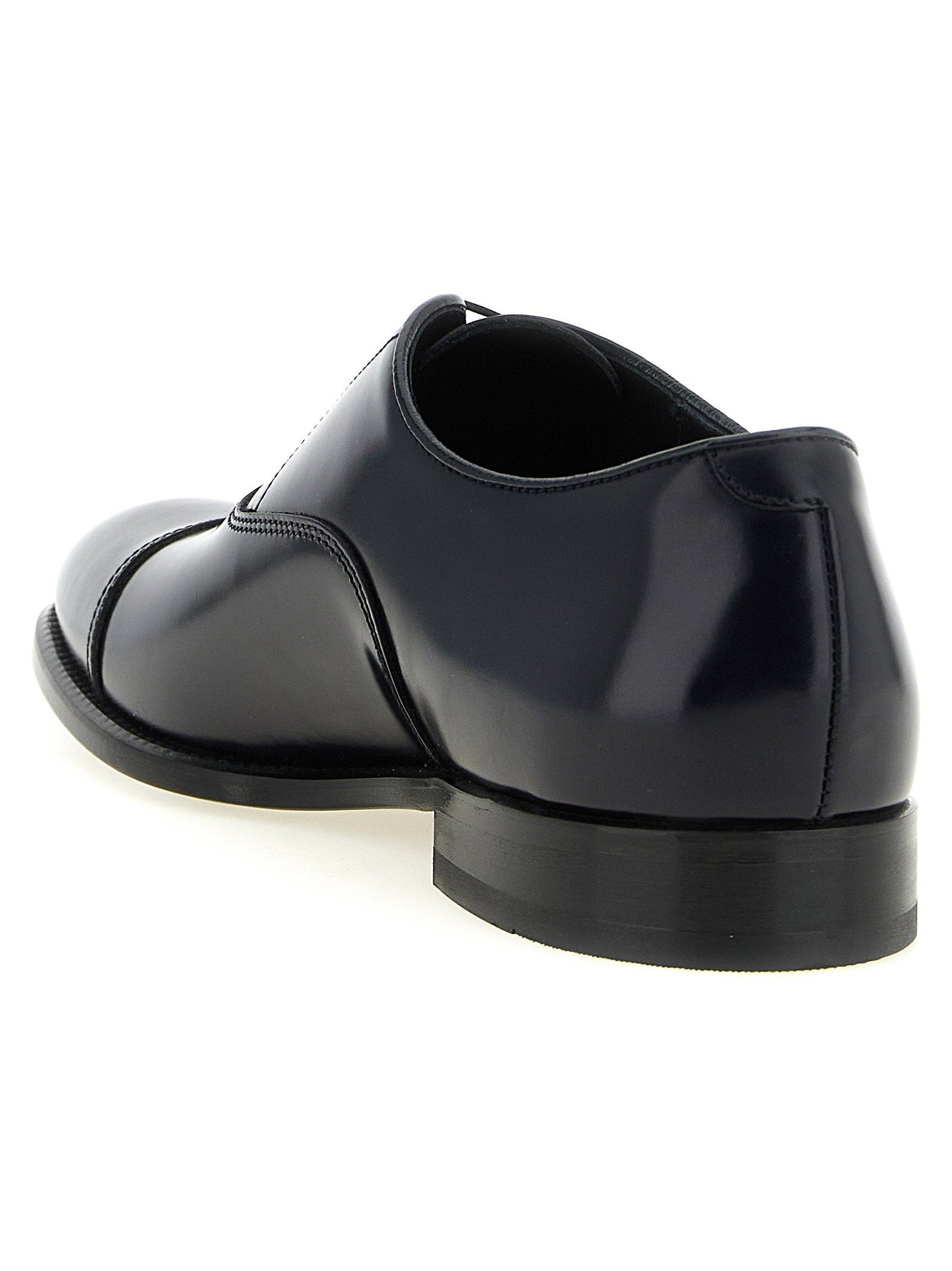 Doucal's Nappa Calfskin Oxford — Black, view 3