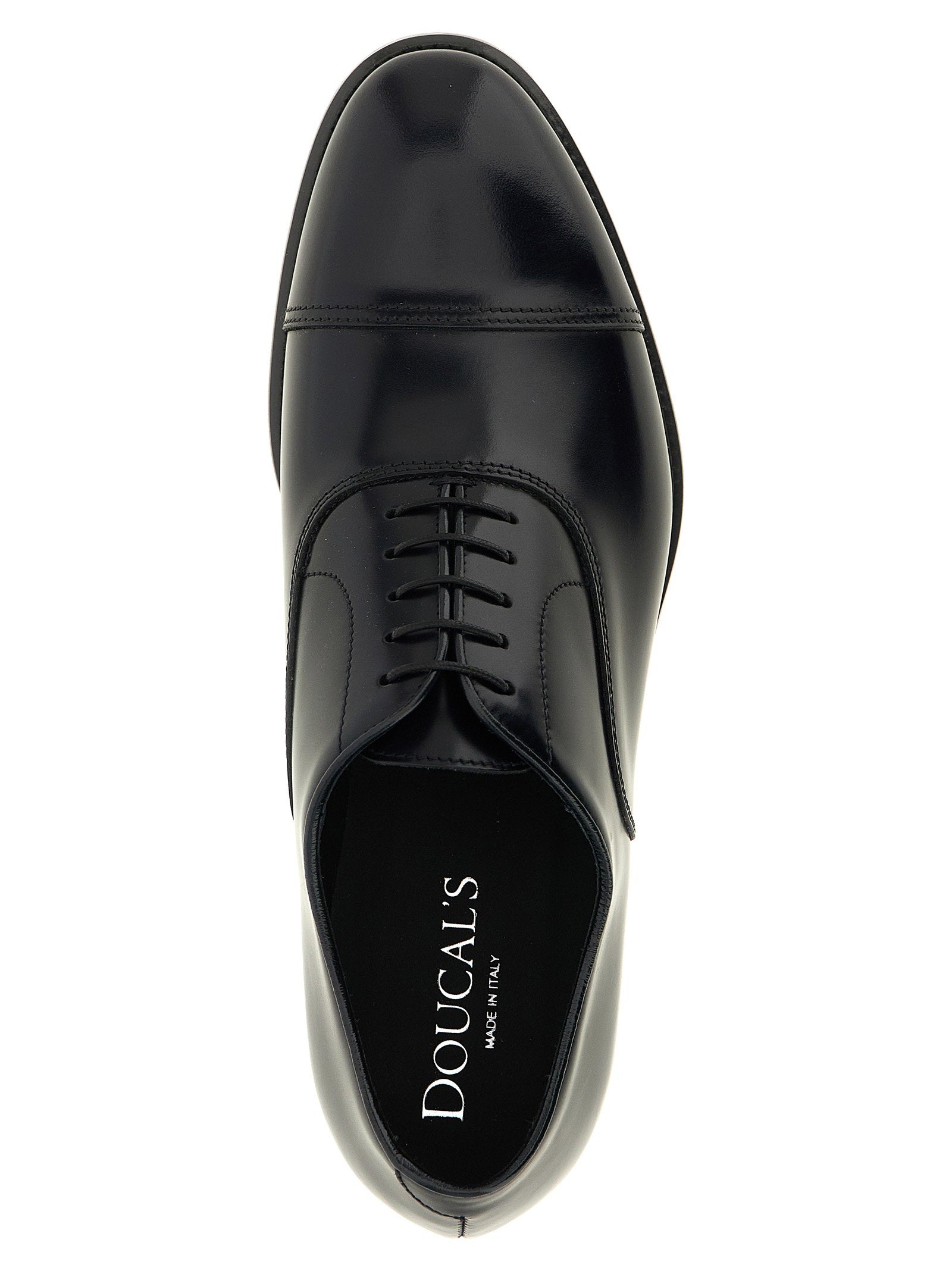Doucal's Nappa Calfskin Oxford — Black, view 4