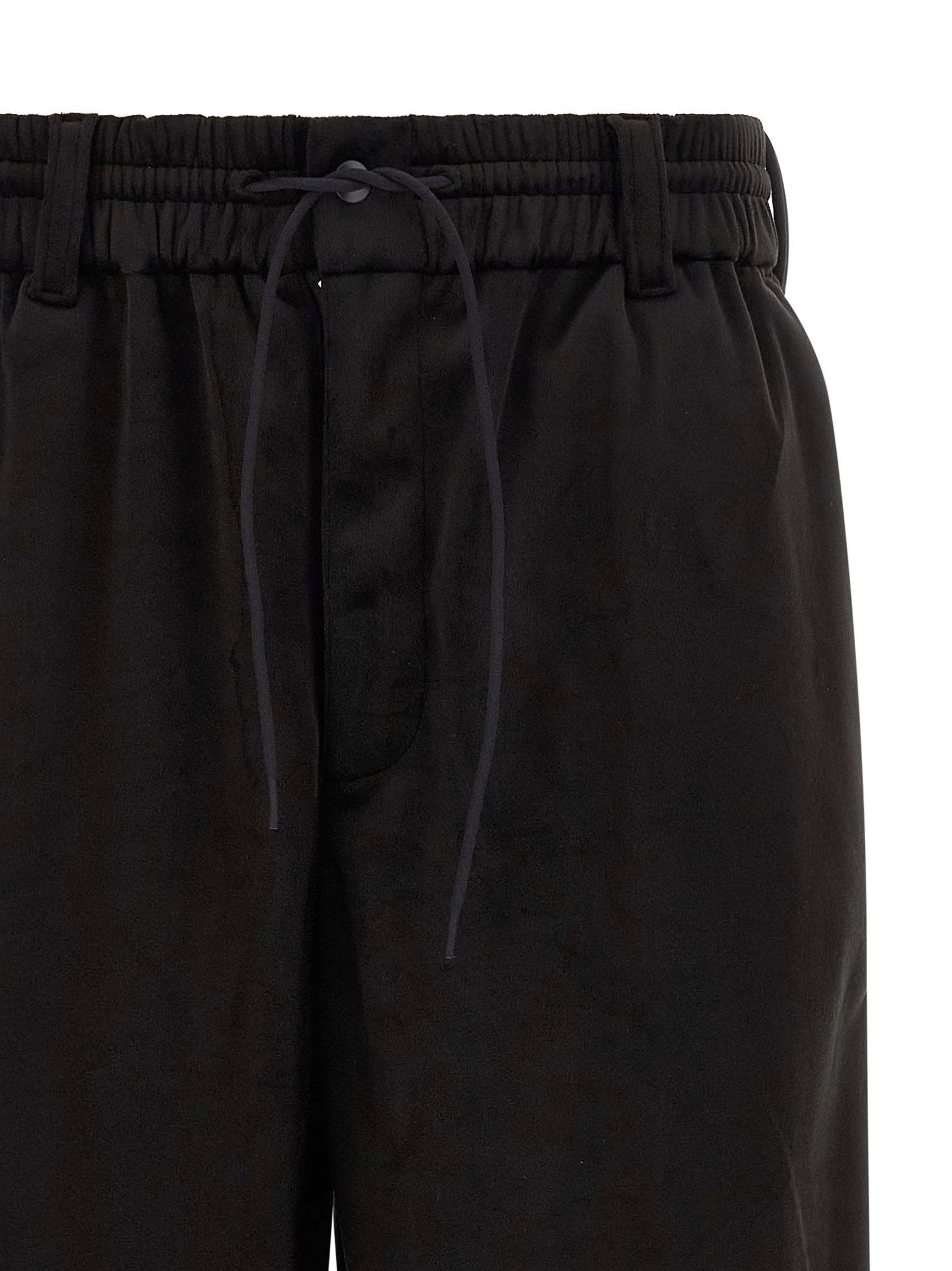Y-3 Velvet Effect Technical Fabric Joggers — Black, view 3