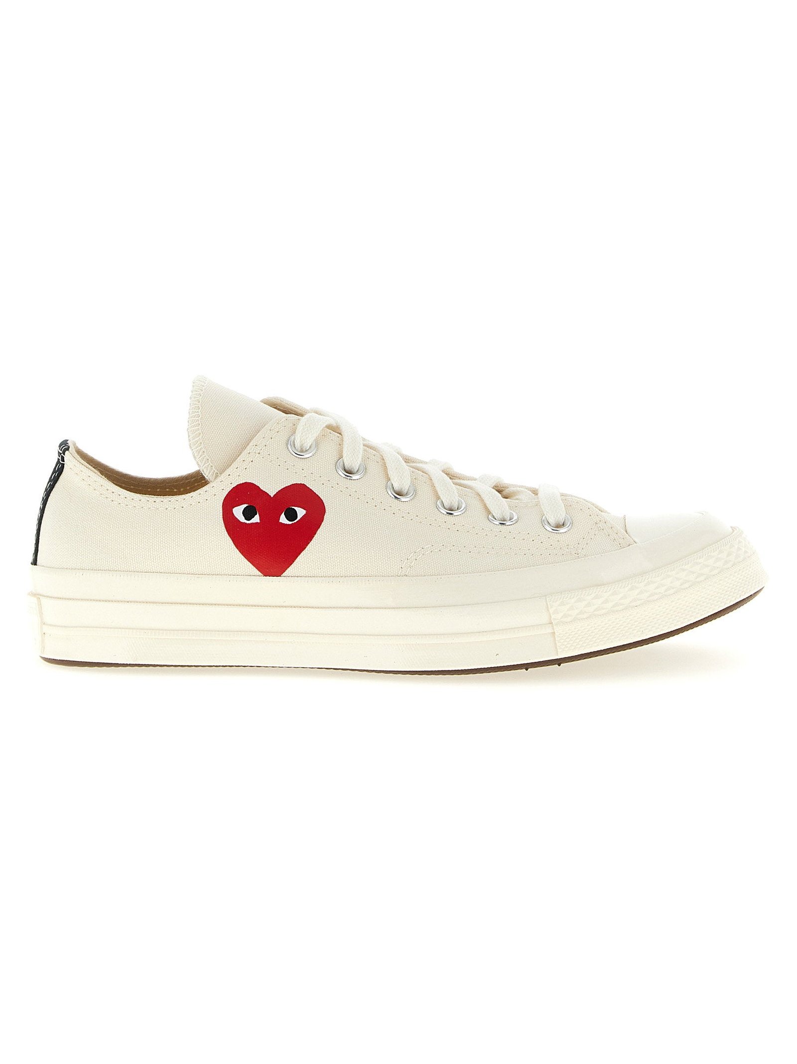 Comme Des Garçons Play Heart-Print Canvas Sneaker — Cream by Comme Des Garçons Play