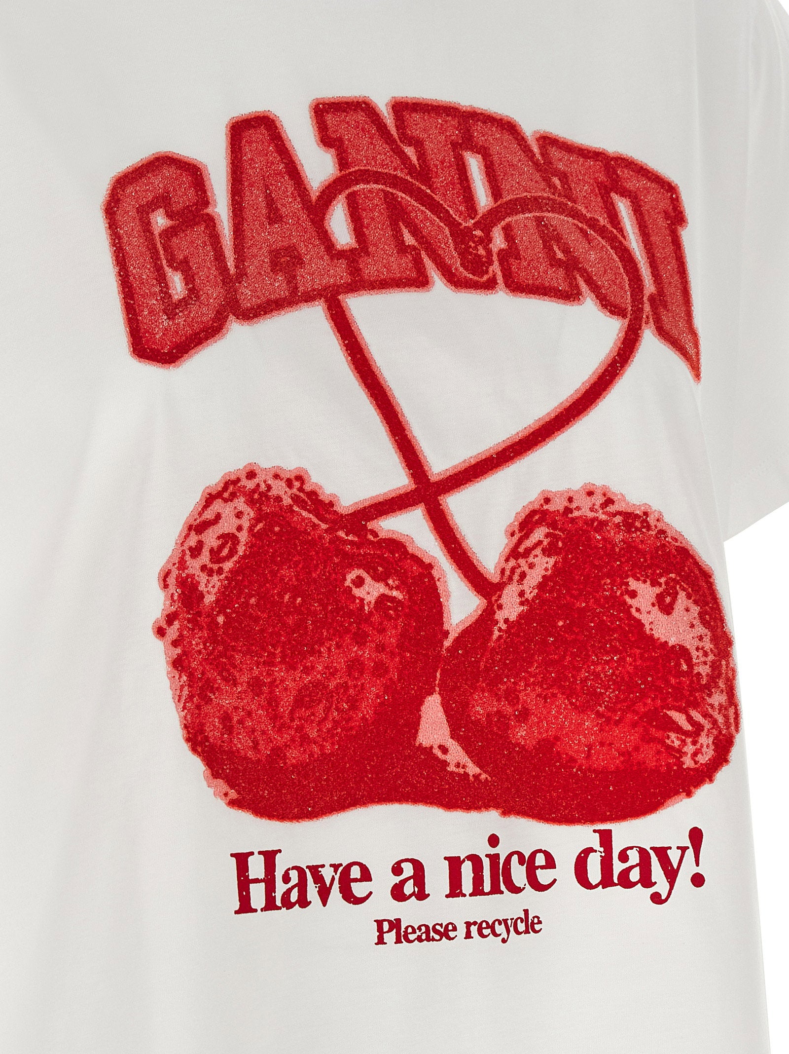 Ganni Cherry Graphic T-shirt — White, view 4