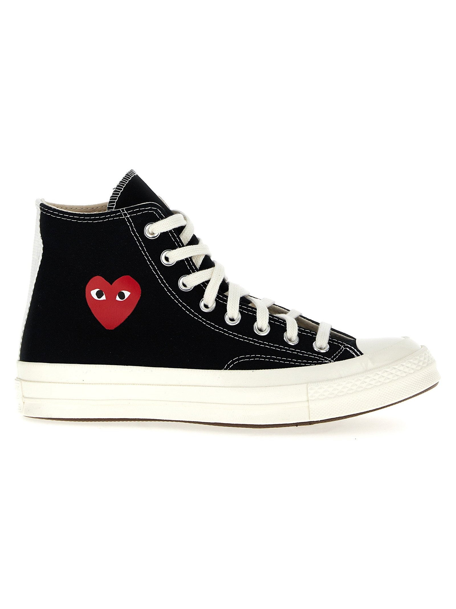 Comme Des Garçons Play Heart-Print Canvas Sneaker — Black by Comme Des Garçons Play