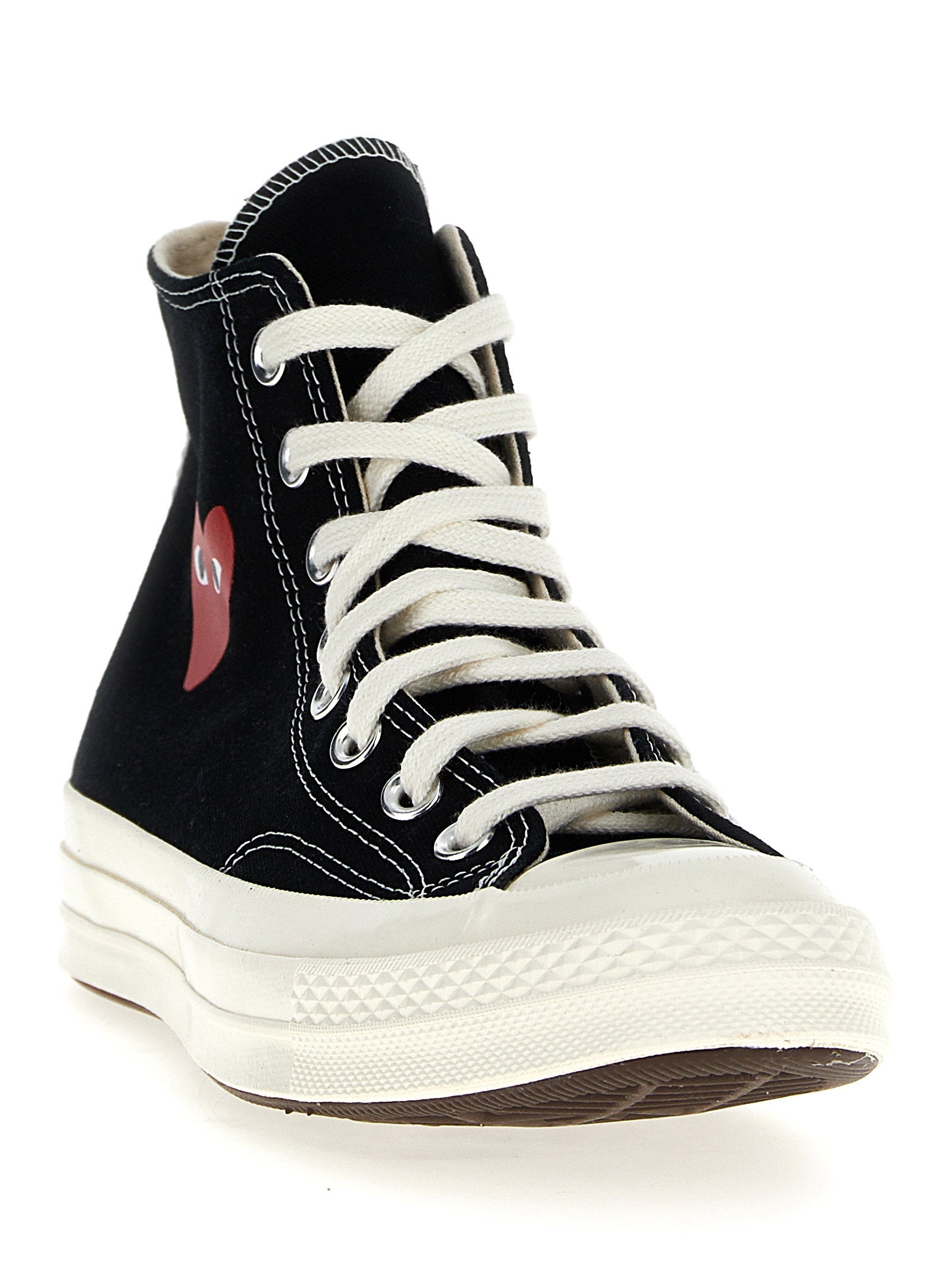 Comme Des Garçons Play Heart-Print Canvas Sneaker — Black, view 2