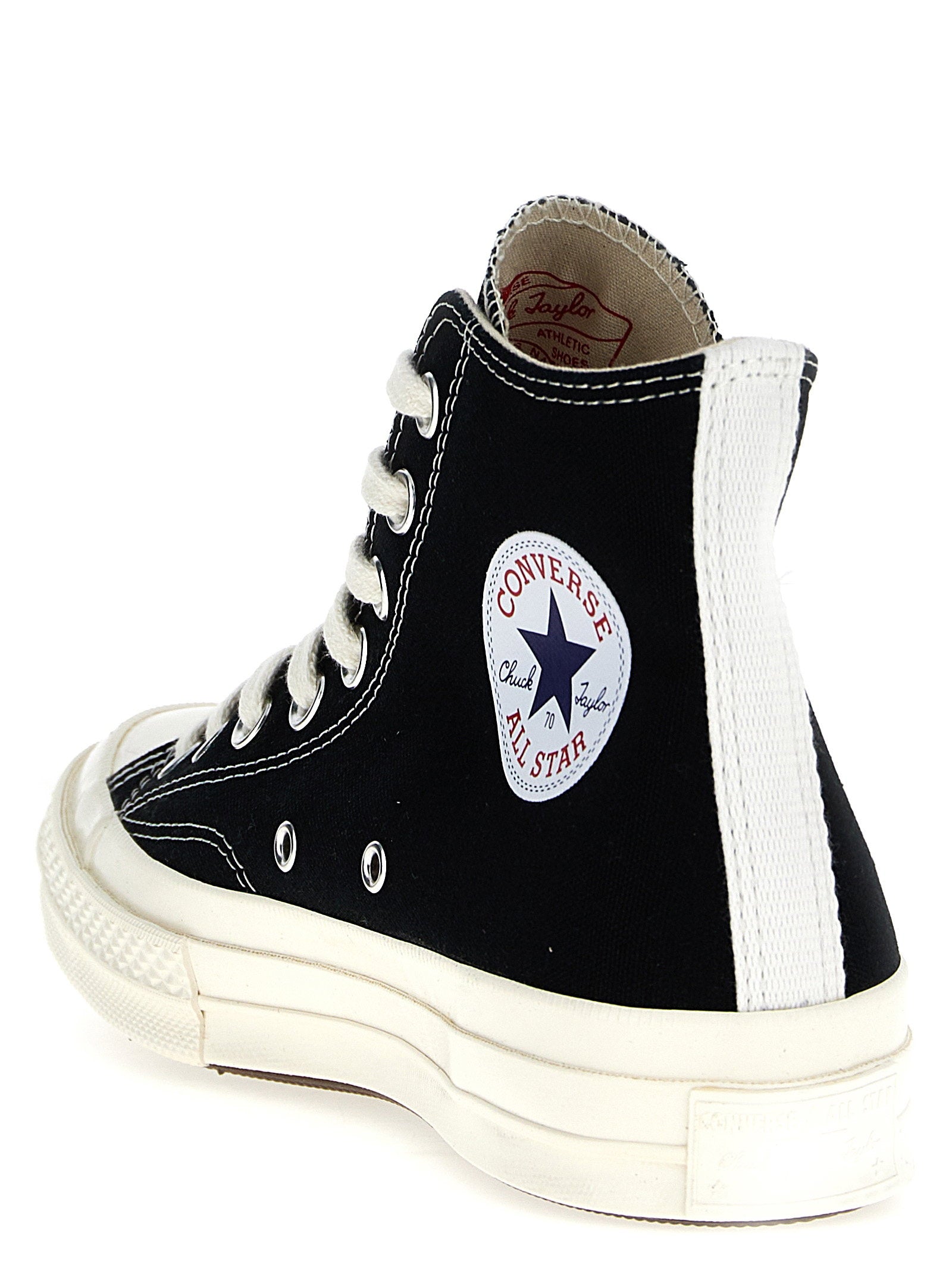 Comme Des Garçons Play Heart-Print Canvas Sneaker — Black, view 3