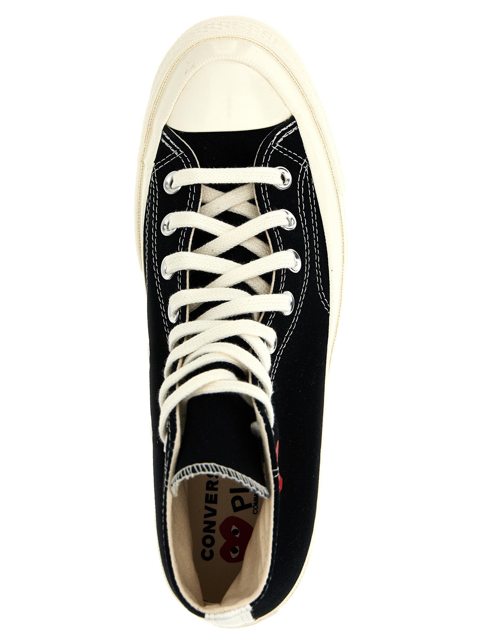 Comme Des Garçons Play Heart-Print Canvas Sneaker — Black, view 4