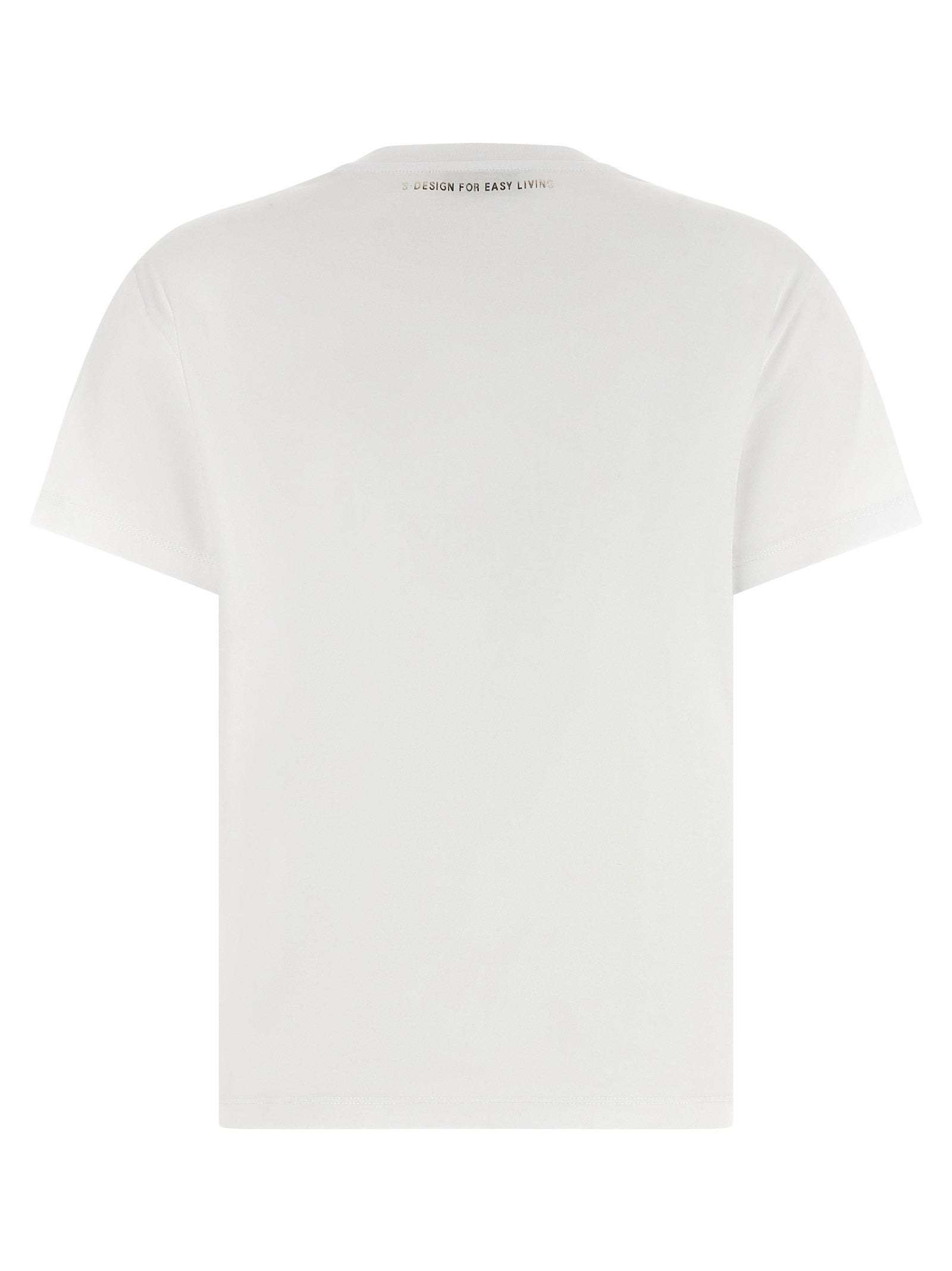 Max Mara 'S Logo-Laminated Cotton T-Shirt — White, view 2