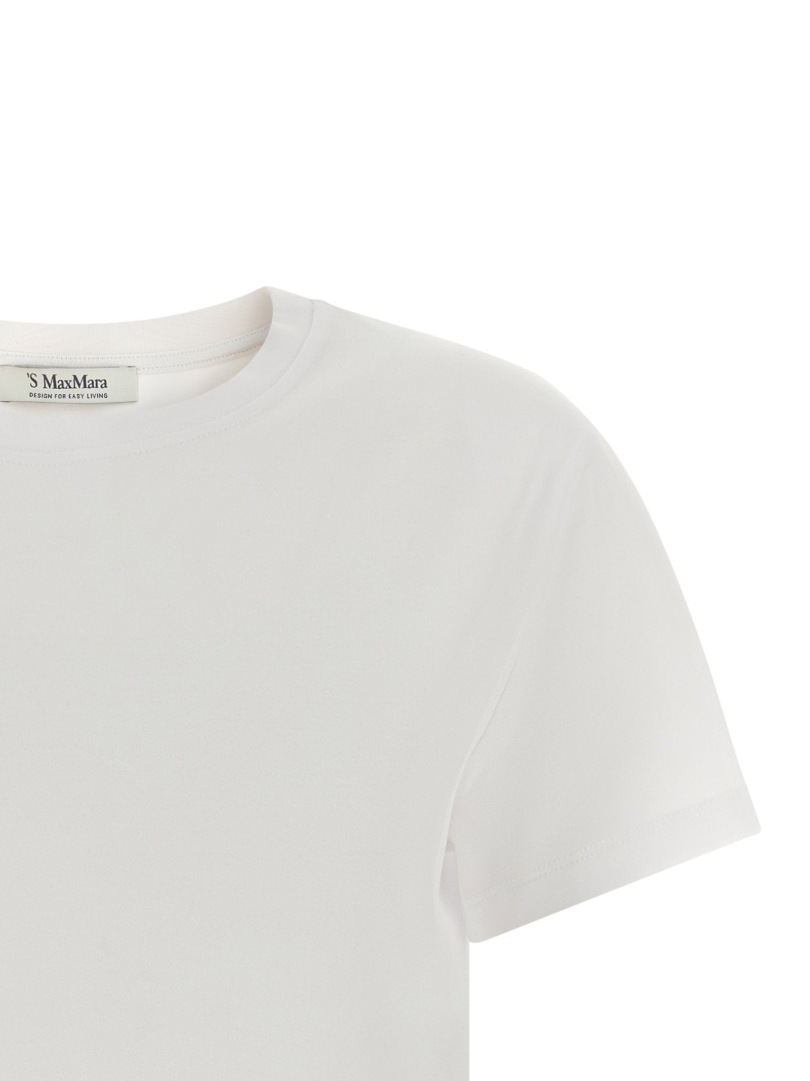 Max Mara 'S Logo-Laminated Cotton T-Shirt — White, view 3