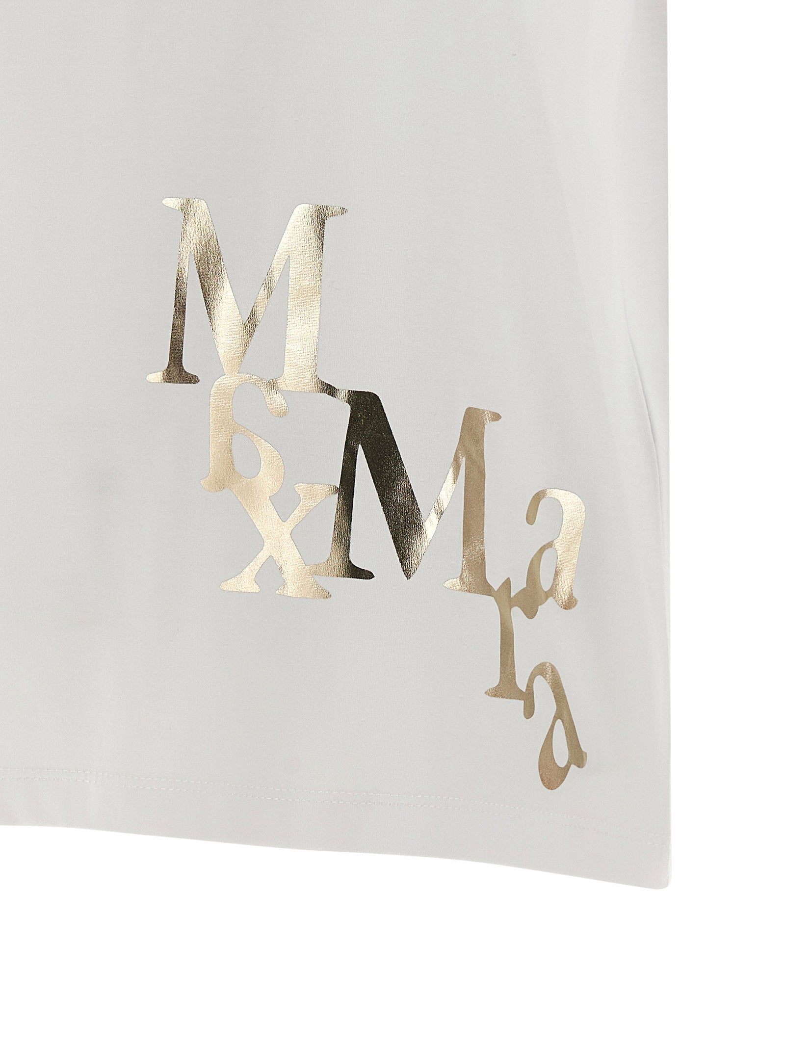 Max Mara 'S Logo-Laminated Cotton T-Shirt — White, view 4