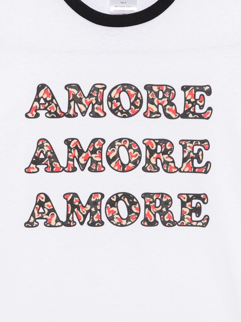 Alessandro Enriquez Amore Slogan Print T-Shirt — White, view 3