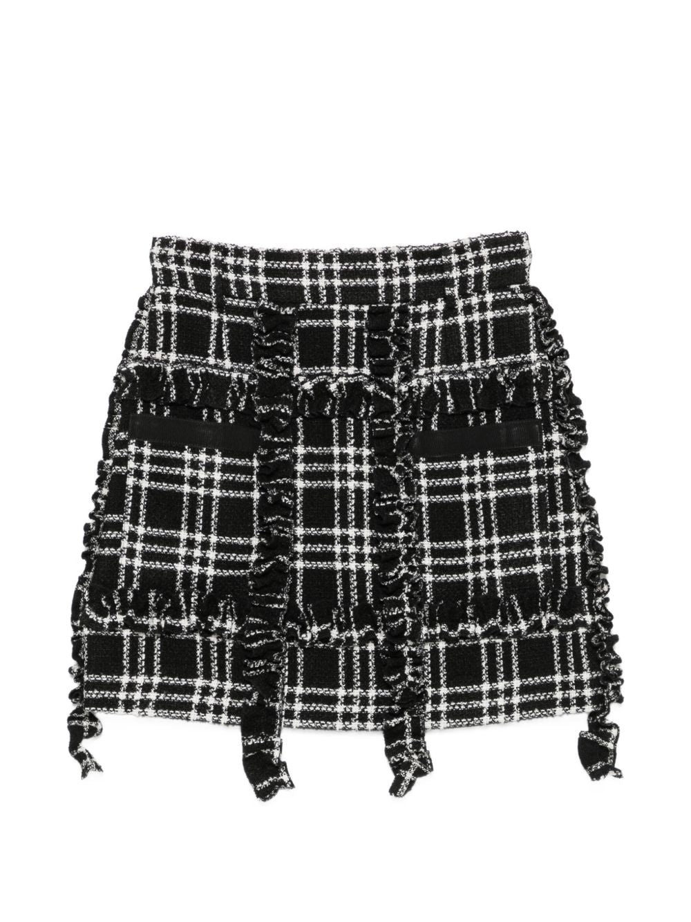 Alessandro Enriquez Checked Bouclé Skirt — Black by Alessandro Enriquez