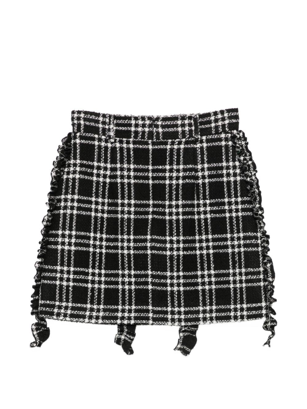 Alessandro Enriquez Checked Bouclé Skirt — Black, view 2
