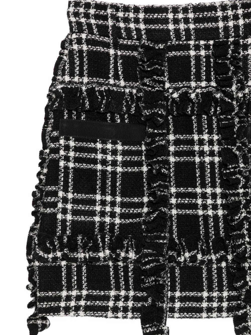 Alessandro Enriquez Checked Bouclé Skirt — Black, view 3