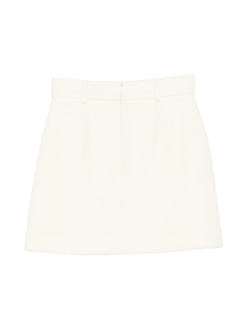 Alessandro Enriquez Beaded A-Line Wool Skirt — White, view 2