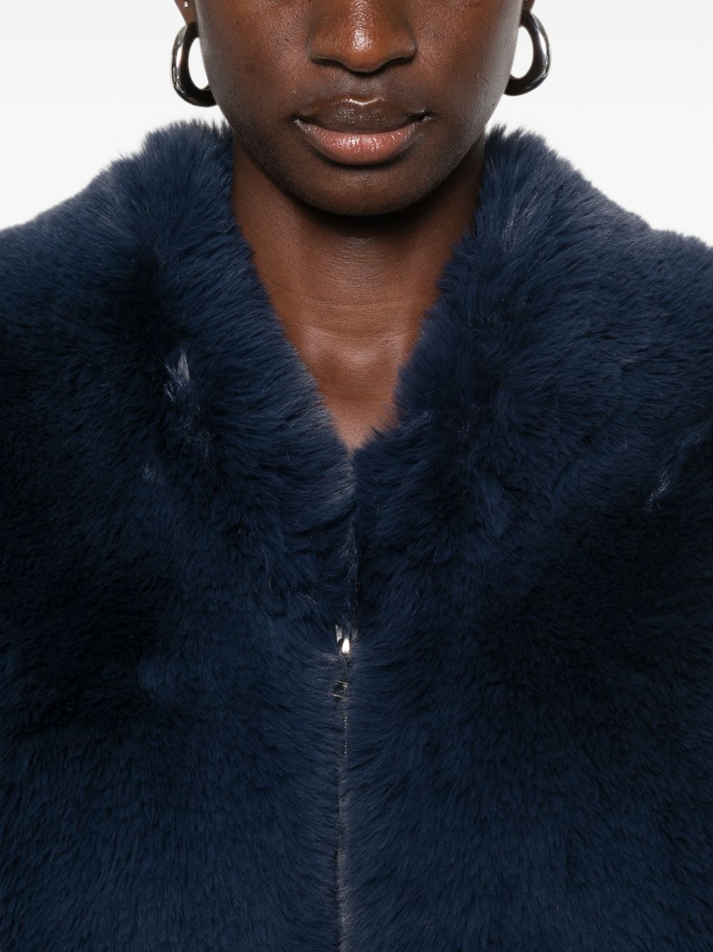 032C Faux-Fur Jacket — Navy, view 5