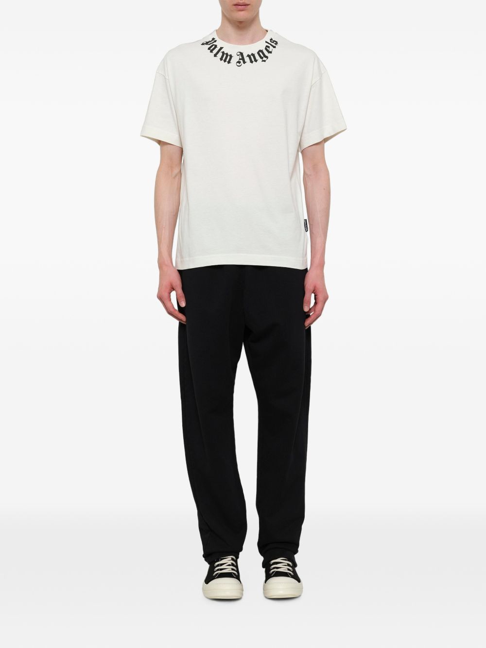 Palm Angels Logo-Print Cotton T-Shirt — Off-white, view 3