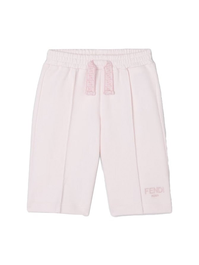 Fendi Logo Cotton Shorts — Pink by Fendi