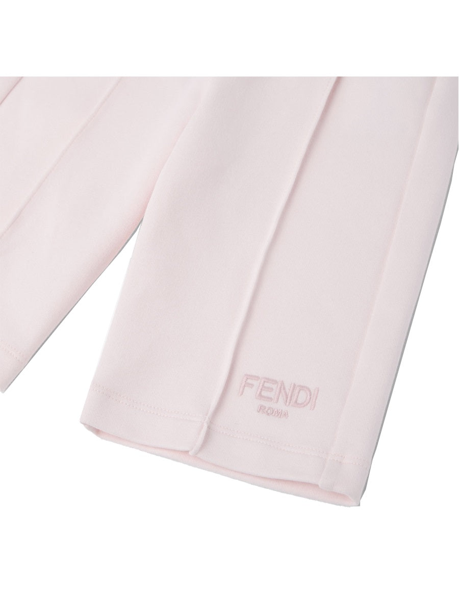 Fendi Logo Cotton Shorts — Pink, view 3