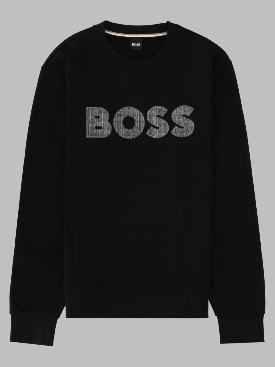 Hugo Boss Logo-Print Cotton Sweatshirt — Black by Hugo Boss