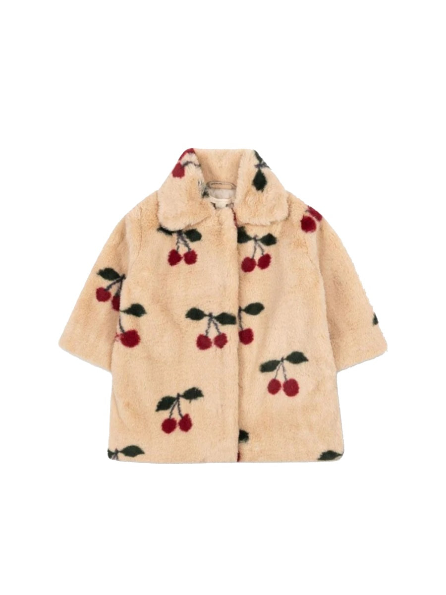 Konges SløJd Faux-Fur Plush Raincoat — Pink, view 2