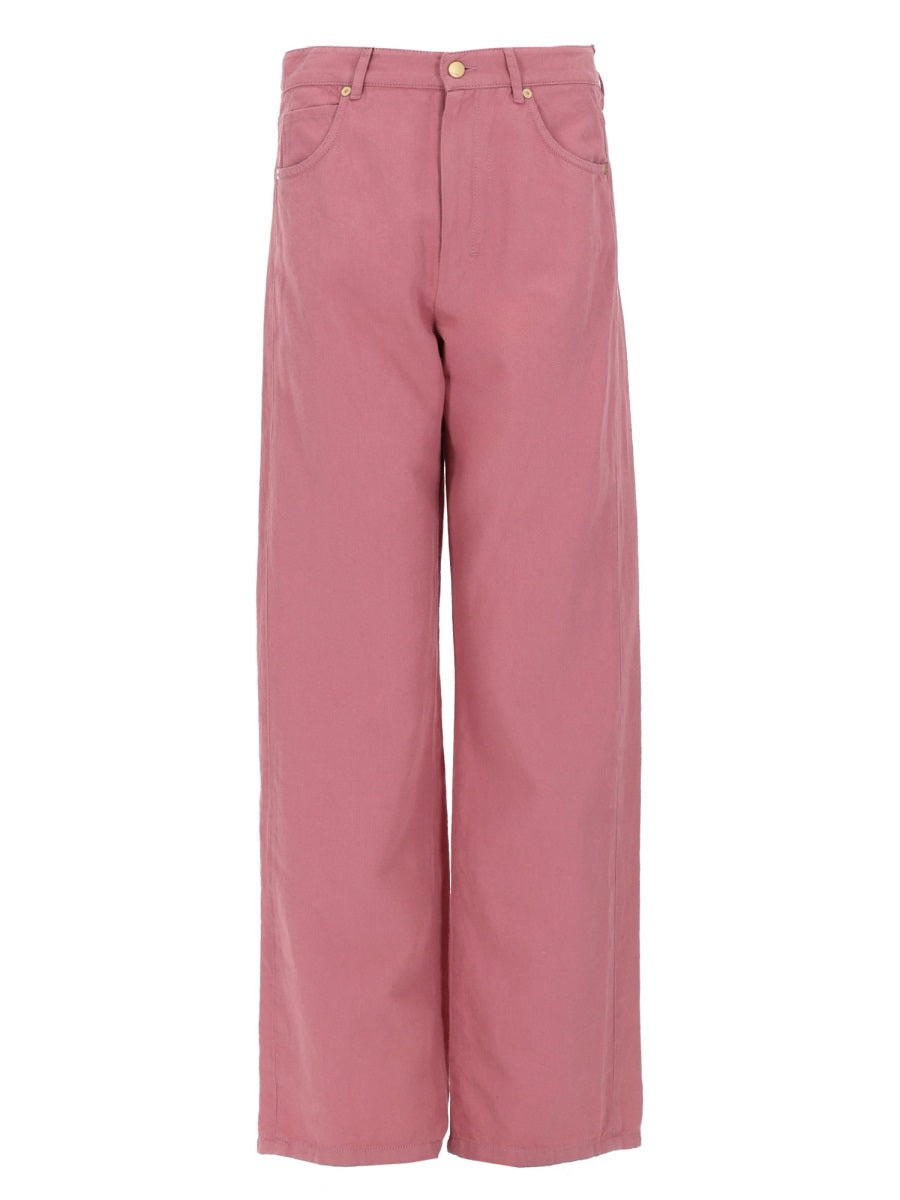 'S Max Mara Five-Pocket Cotton-Linen Trousers — Pink by 'S Max Mara