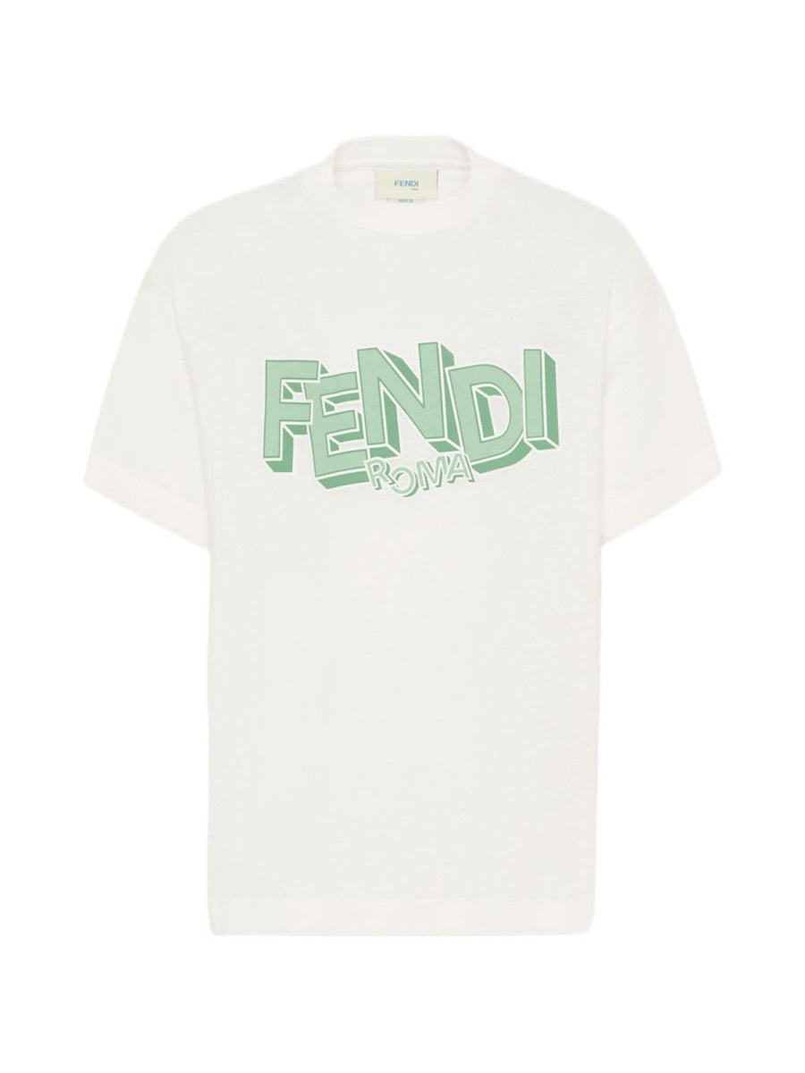 Fendi Cotton Logo T-Shirt — White by Fendi