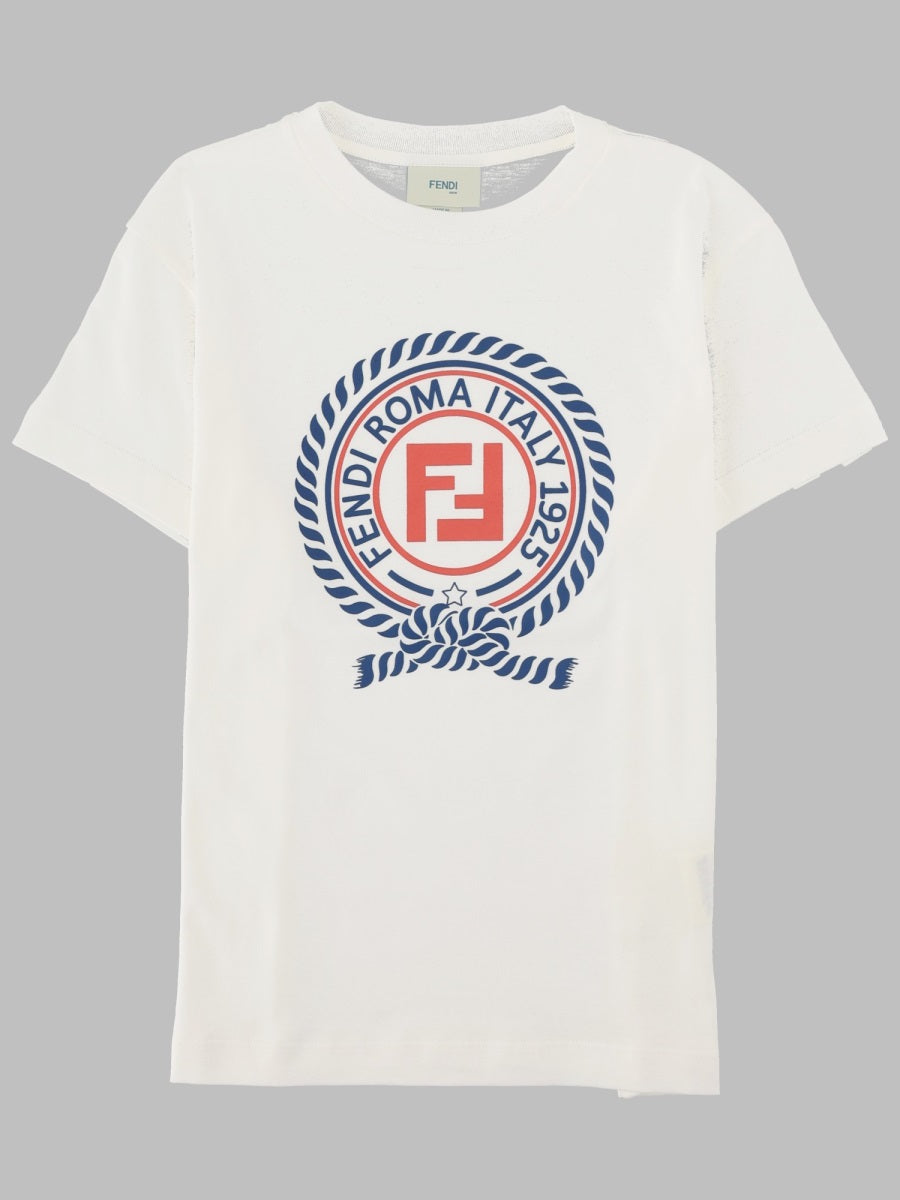 Fendi Logo-Printed Cotton T-Shirt — White by Fendi