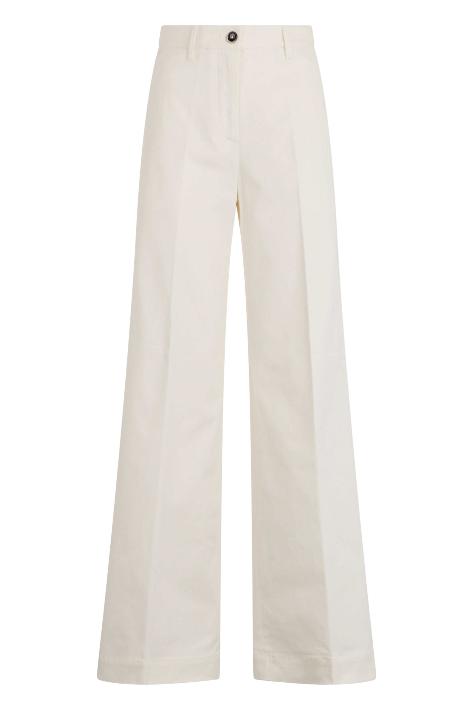 Nine In The Morning Wide-Leg Cotton Trousers — Beige by Nine In The Morning