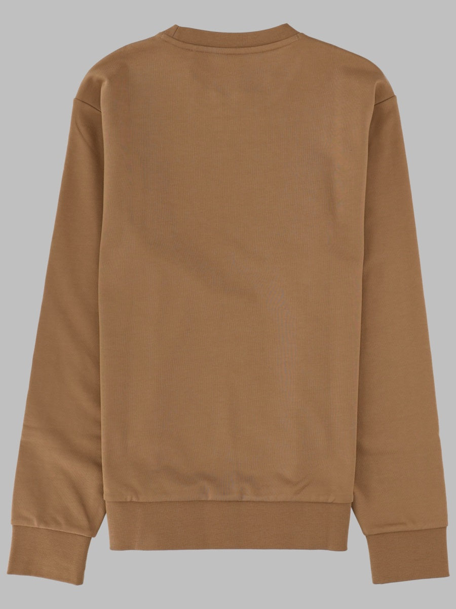 Hugo Boss Logo-Embroidered Cotton Sweatshirt — Brown, view 2