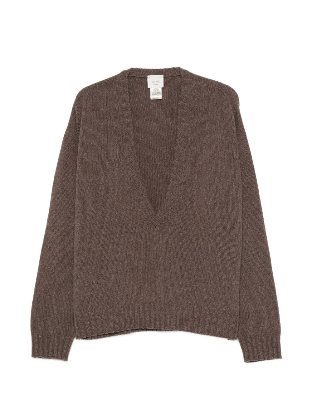 Alysi Wool V-Neck Sweater — Brown by Alysi