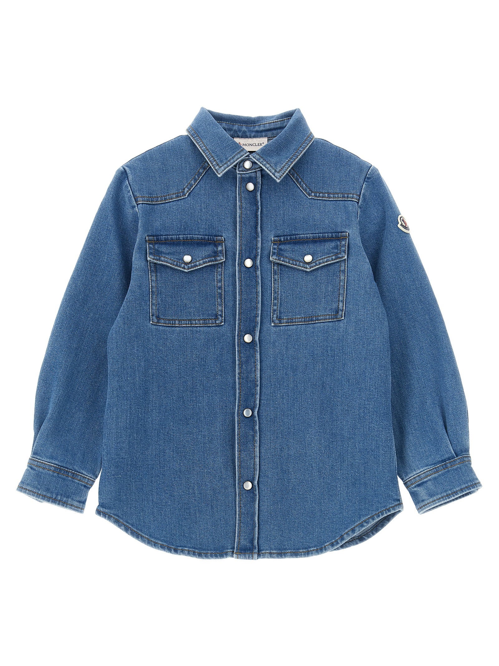 Moncler Enfant Denim Western-Style Shirt — Blue by Moncler Enfant