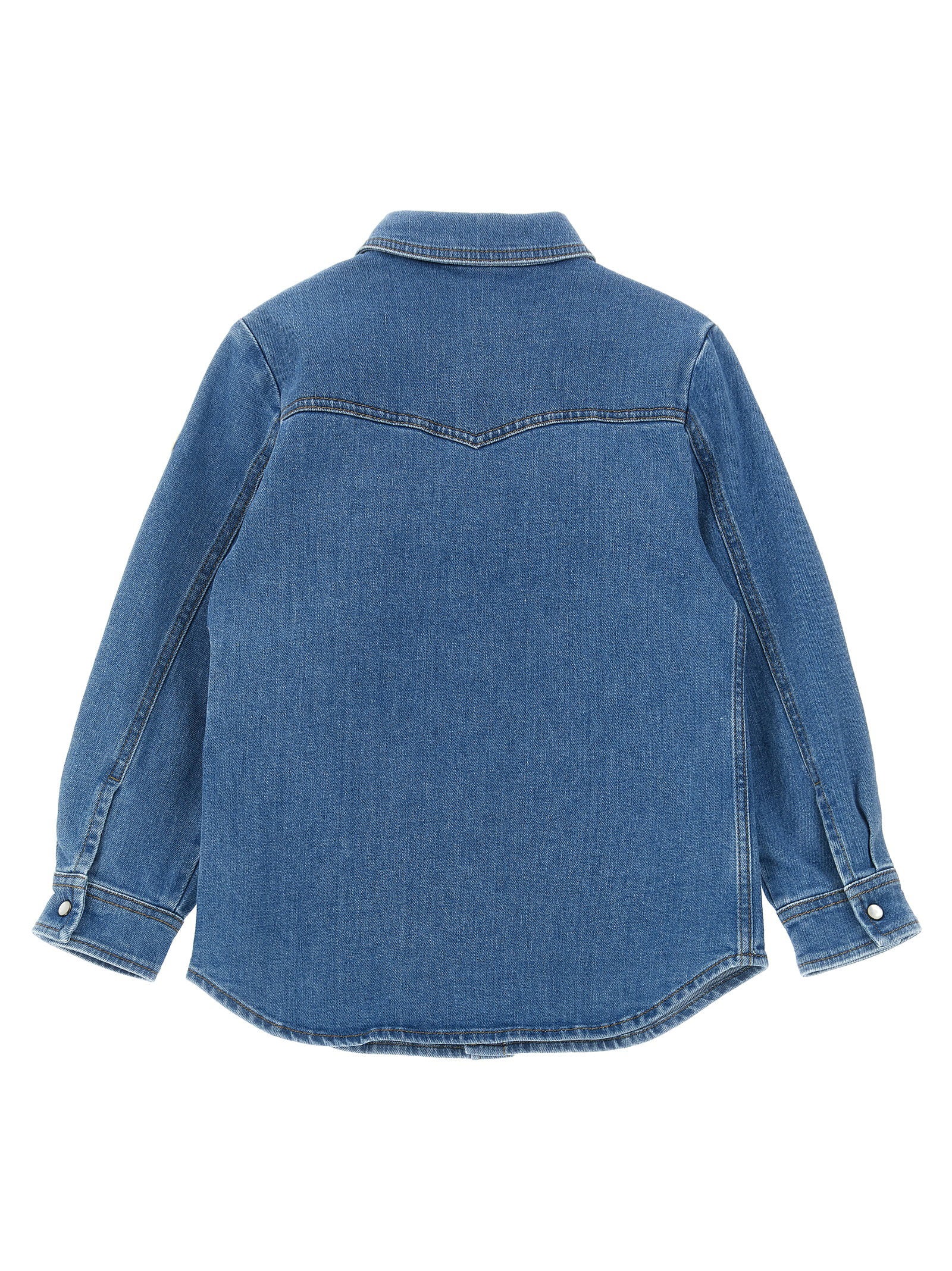 Moncler Enfant Denim Western-Style Shirt — Blue, view 2