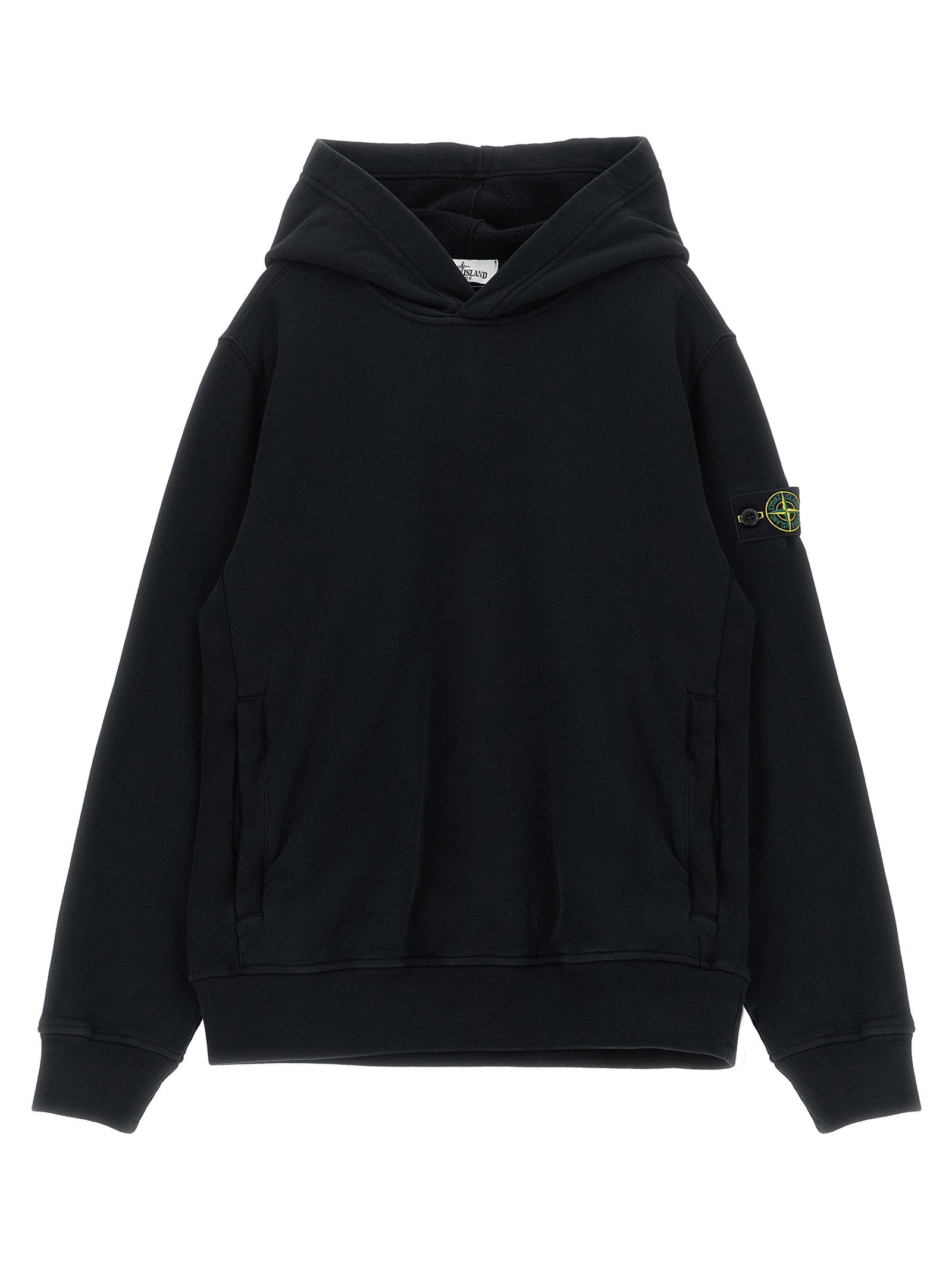 Stone Island Junior Badge Logo Hoodie — Black - 12 by Stone Island Junior