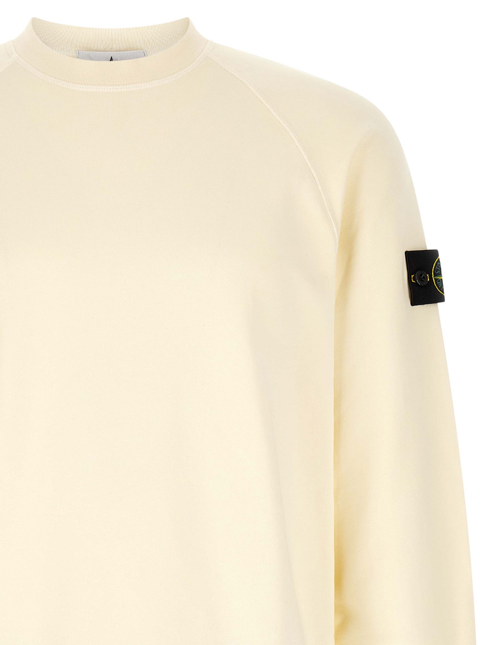 Stone Island Organic Cotton Sweatshirt — White, view 3
