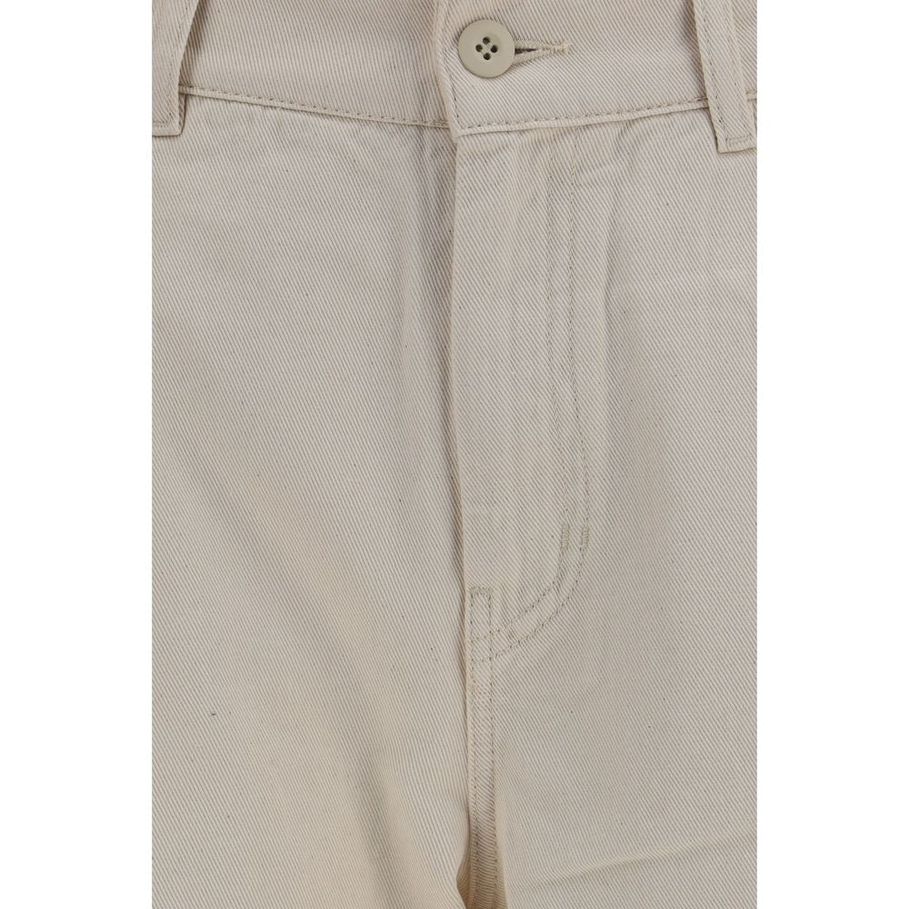 Max Mara Cotton Bull Denim Trousers — Beige, view 3