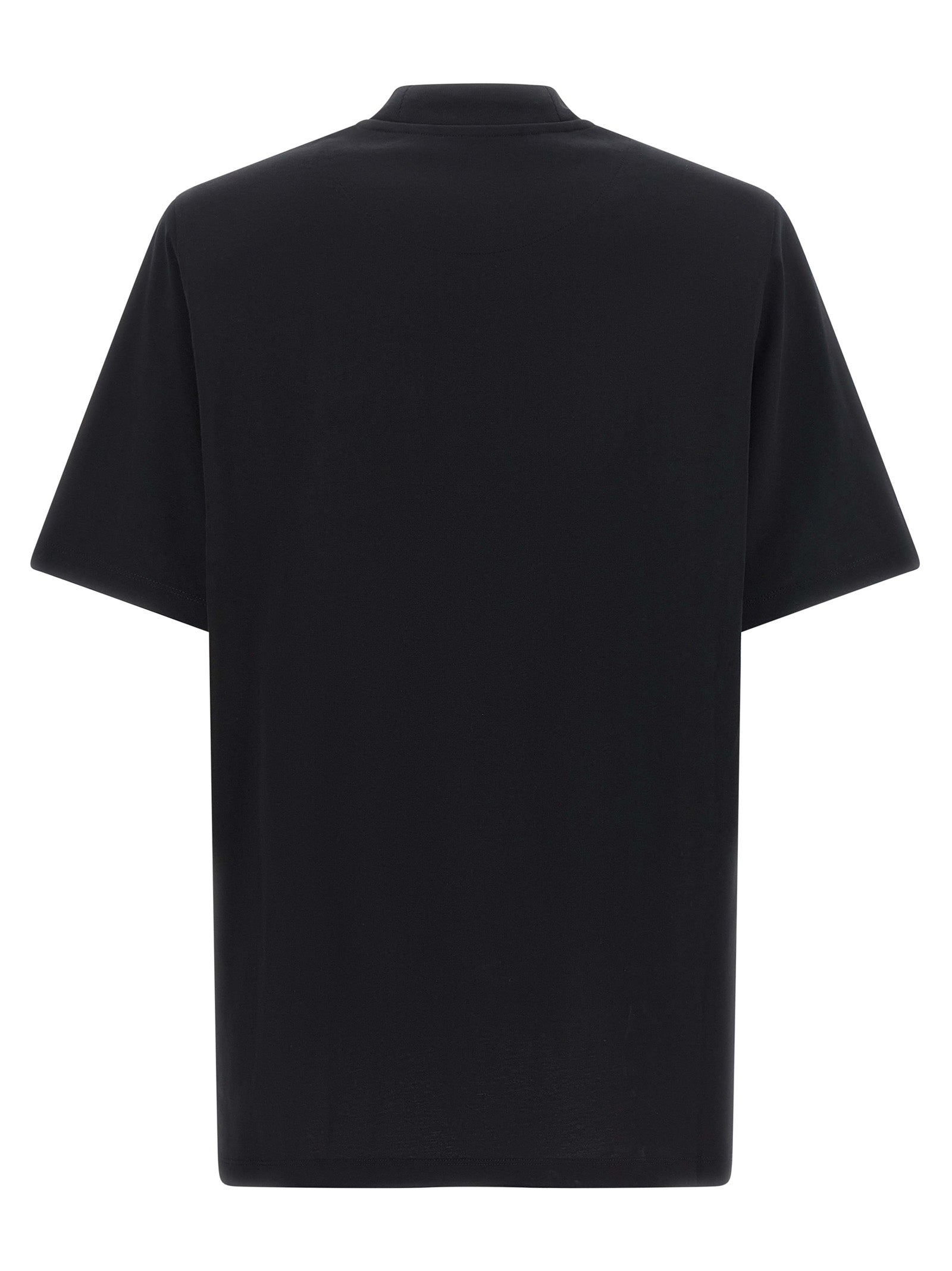 The Attico Mock-Neck Cotton T-shirt — Black, view 2
