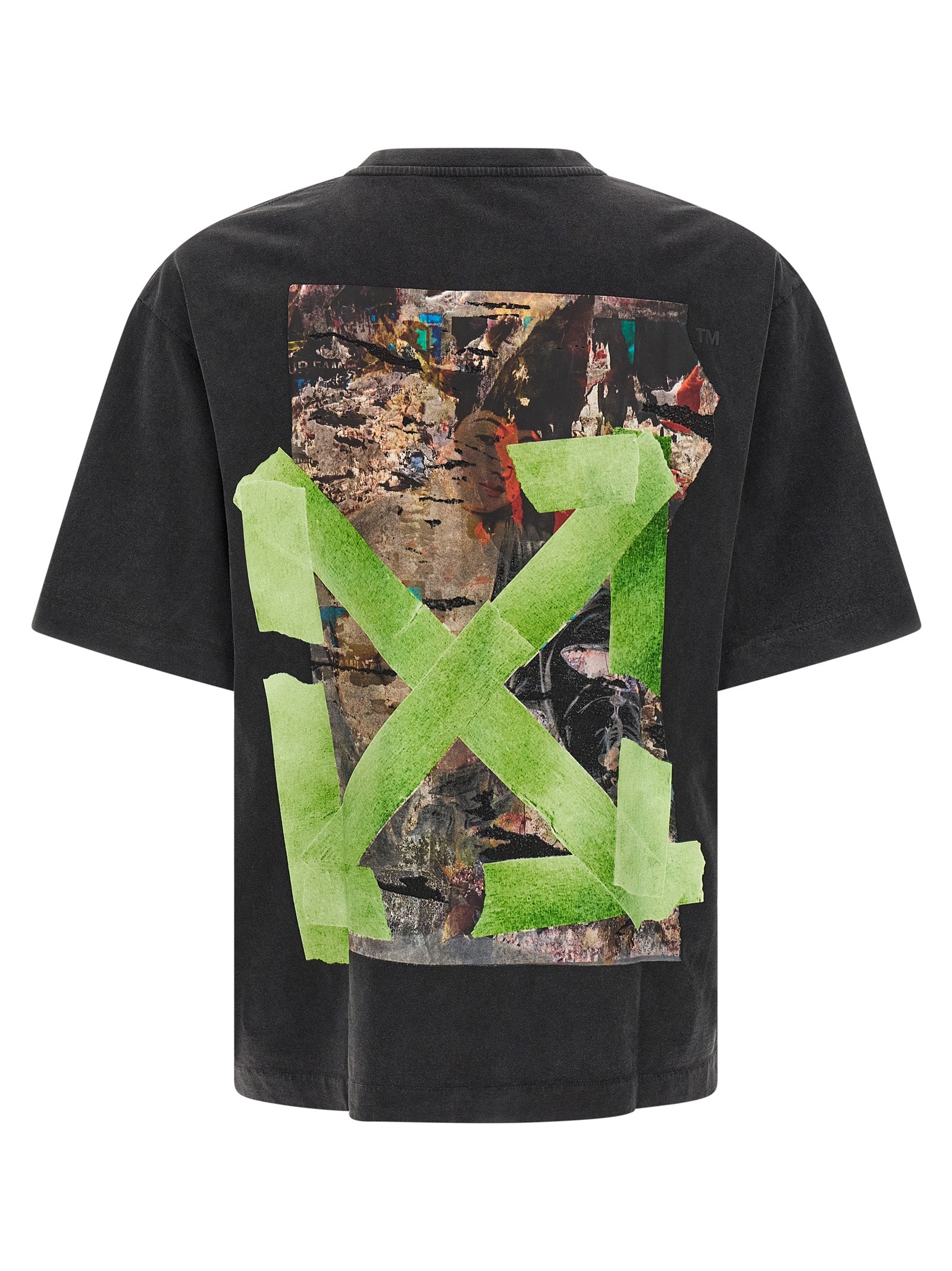 Off-White Logo-Print Cotton T-Shirt — Black, view 2