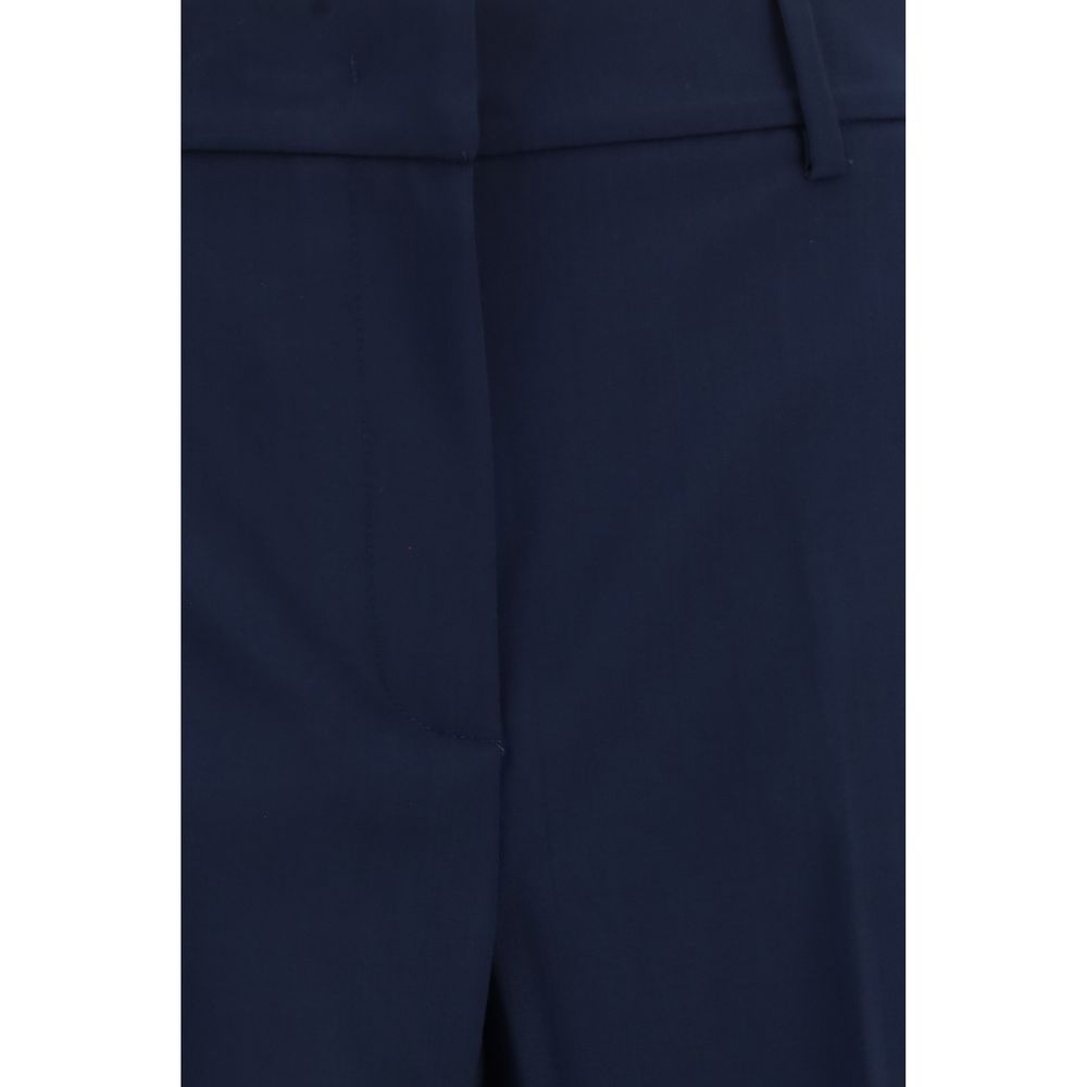 Max Mara Stretch Wool Palazzo Trousers — Navy, view 3