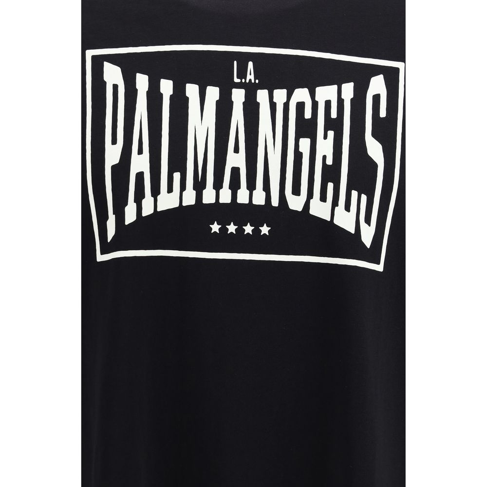 Palm Angels Logo-Embroidered T-Shirt — Black, view 3
