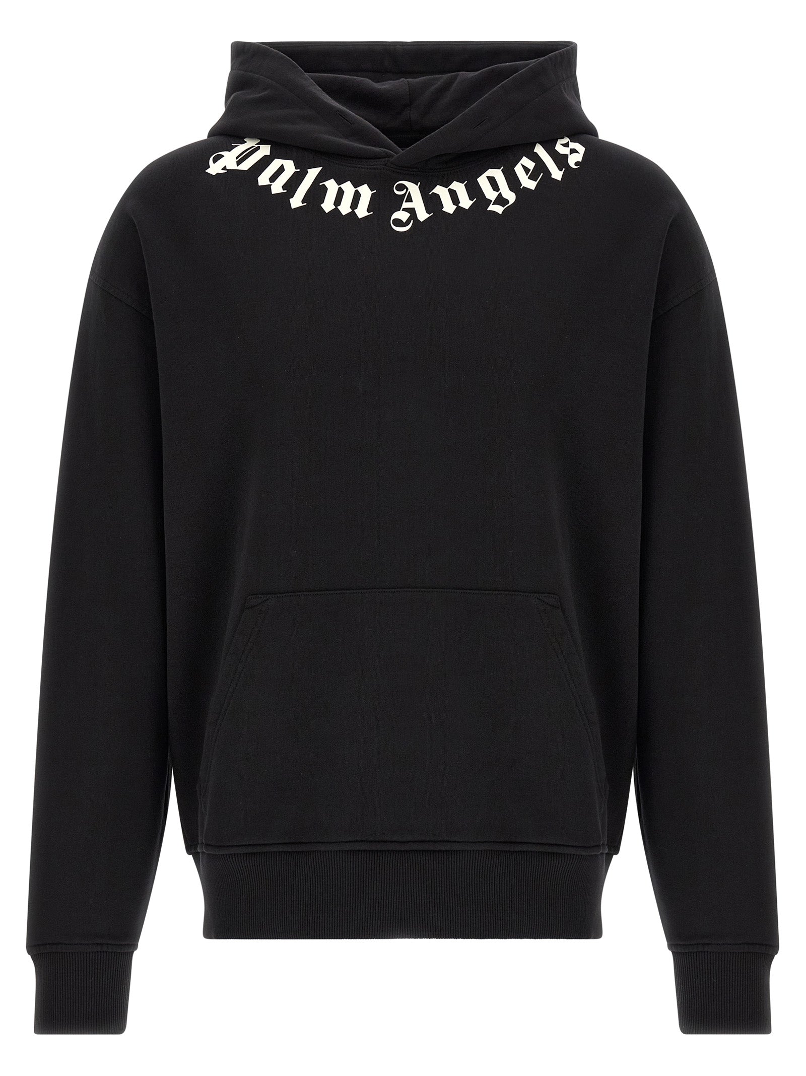 Palm Angels Logo-Embroidered Cotton Hoodie — Black by Palm Angels
