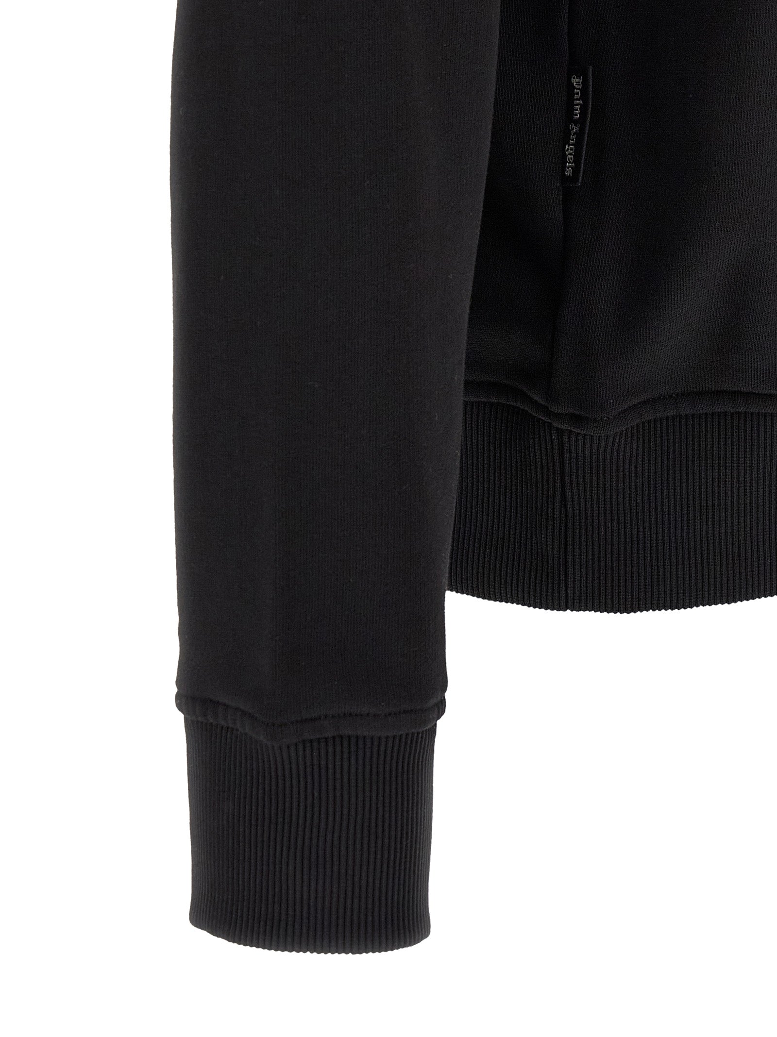 Palm Angels Logo-Embroidered Cotton Hoodie — Black, view 4