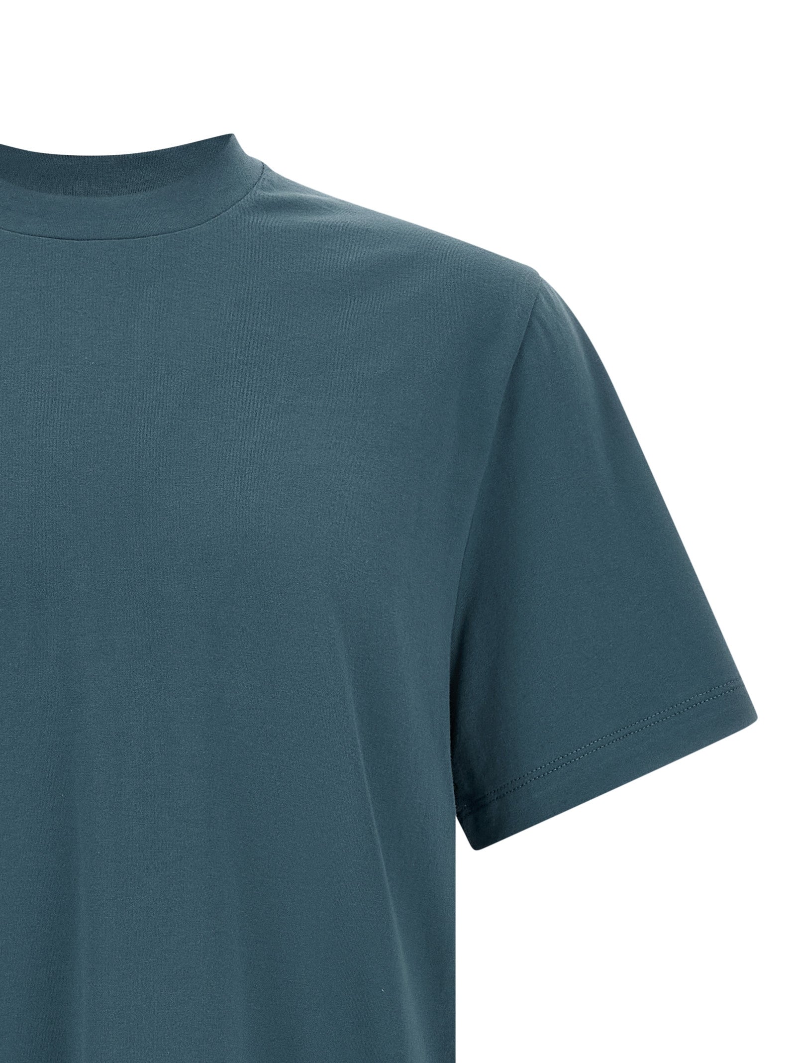 Brioni Embroidered Logo Cotton T-Shirt — Blue, view 3