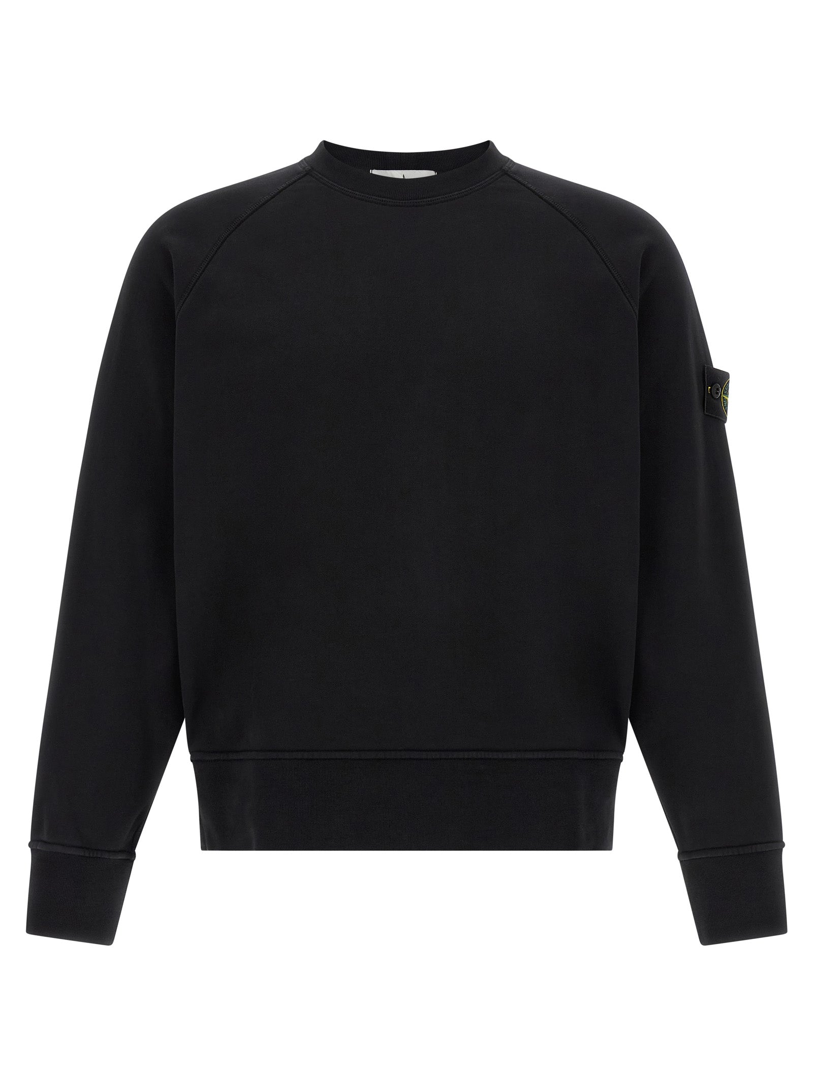Stone Island Garment-Dyed Cotton Fleece Sweatshirt — Black by Stone Island