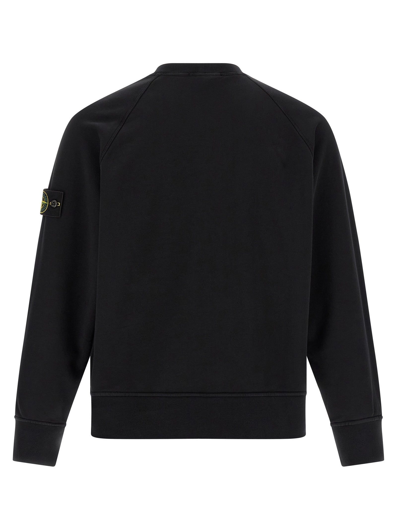 Stone Island Garment-Dyed Cotton Fleece Sweatshirt — Black, view 2