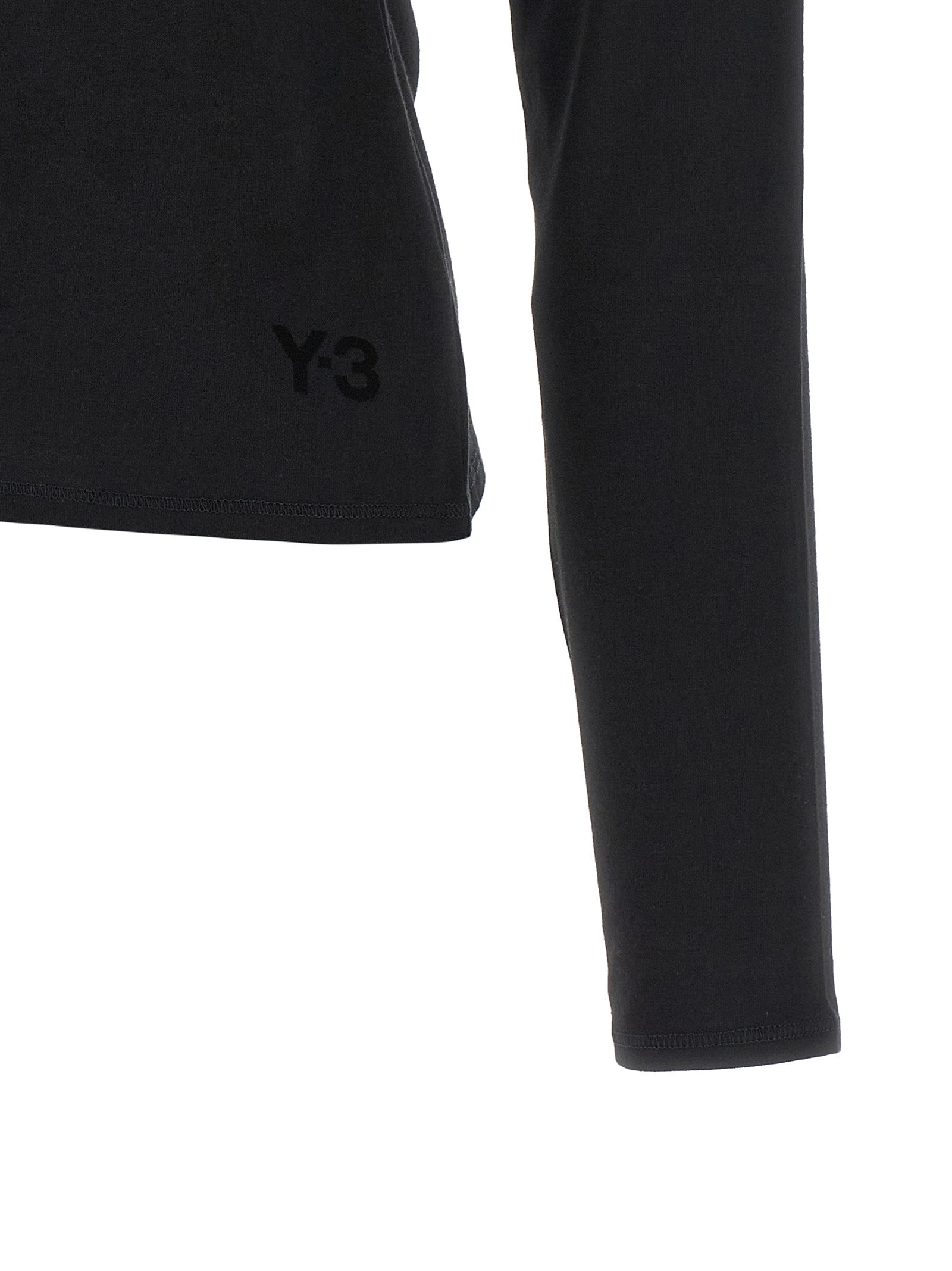 Y-3 Deconstructed Cotton T-Shirt — Black, view 4