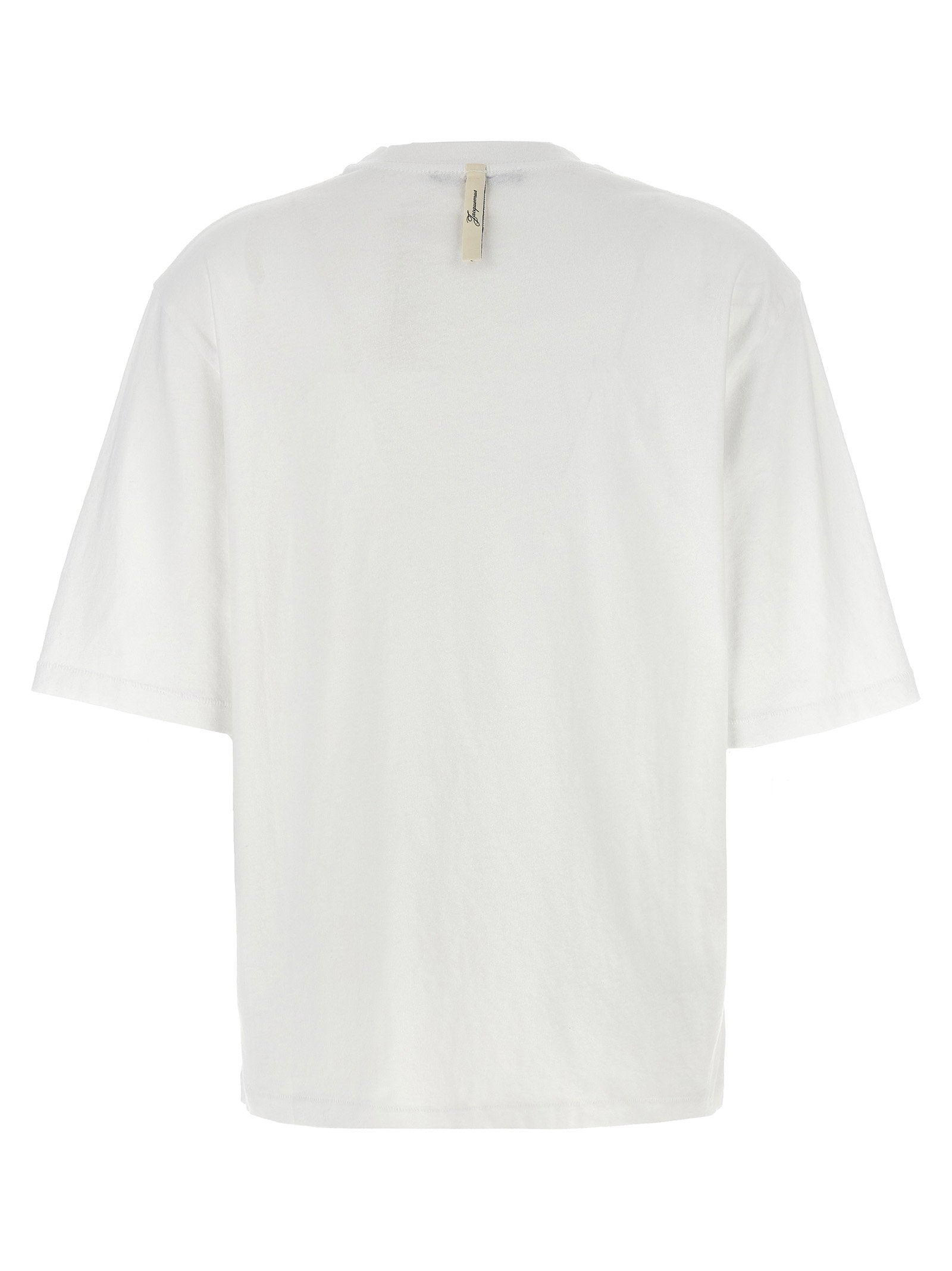 Jacquemus Logo-Print Cotton T-Shirt — White, view 2