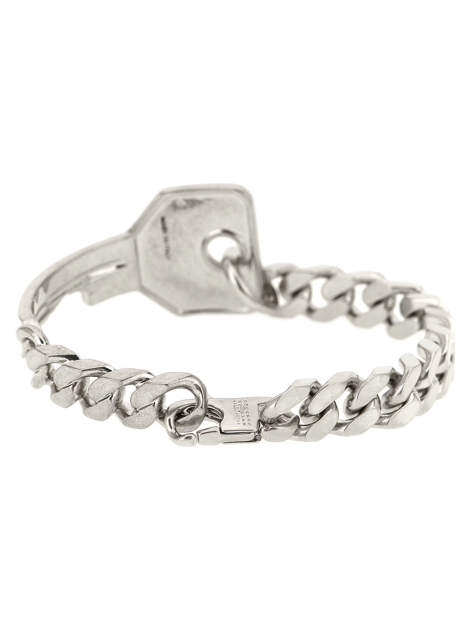 MM6 Maison Margiela Chunky Chain Key-Pendant Bracelet — Silver, view 2