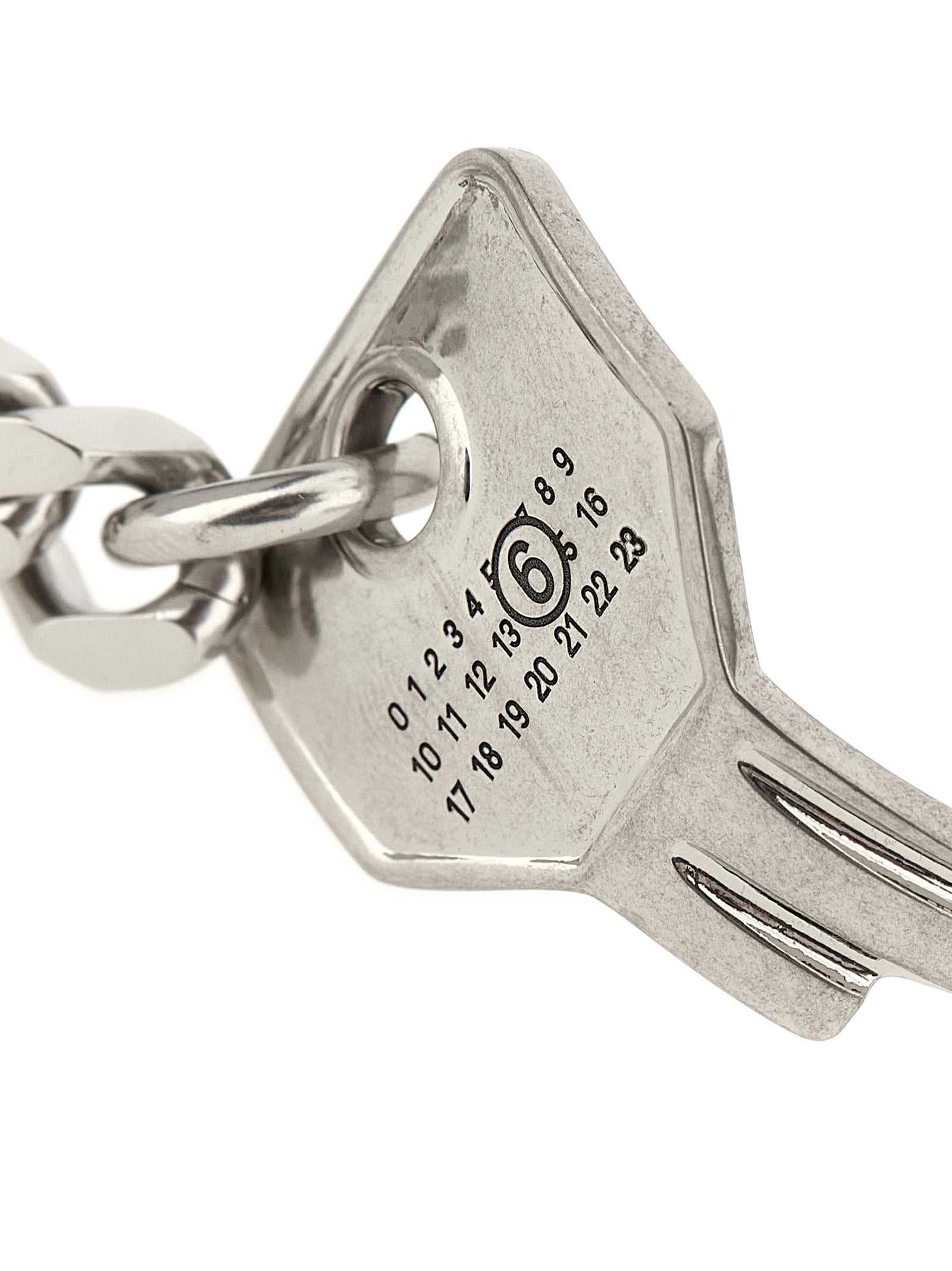 MM6 Maison Margiela Chunky Chain Key-Pendant Bracelet — Silver, view 3
