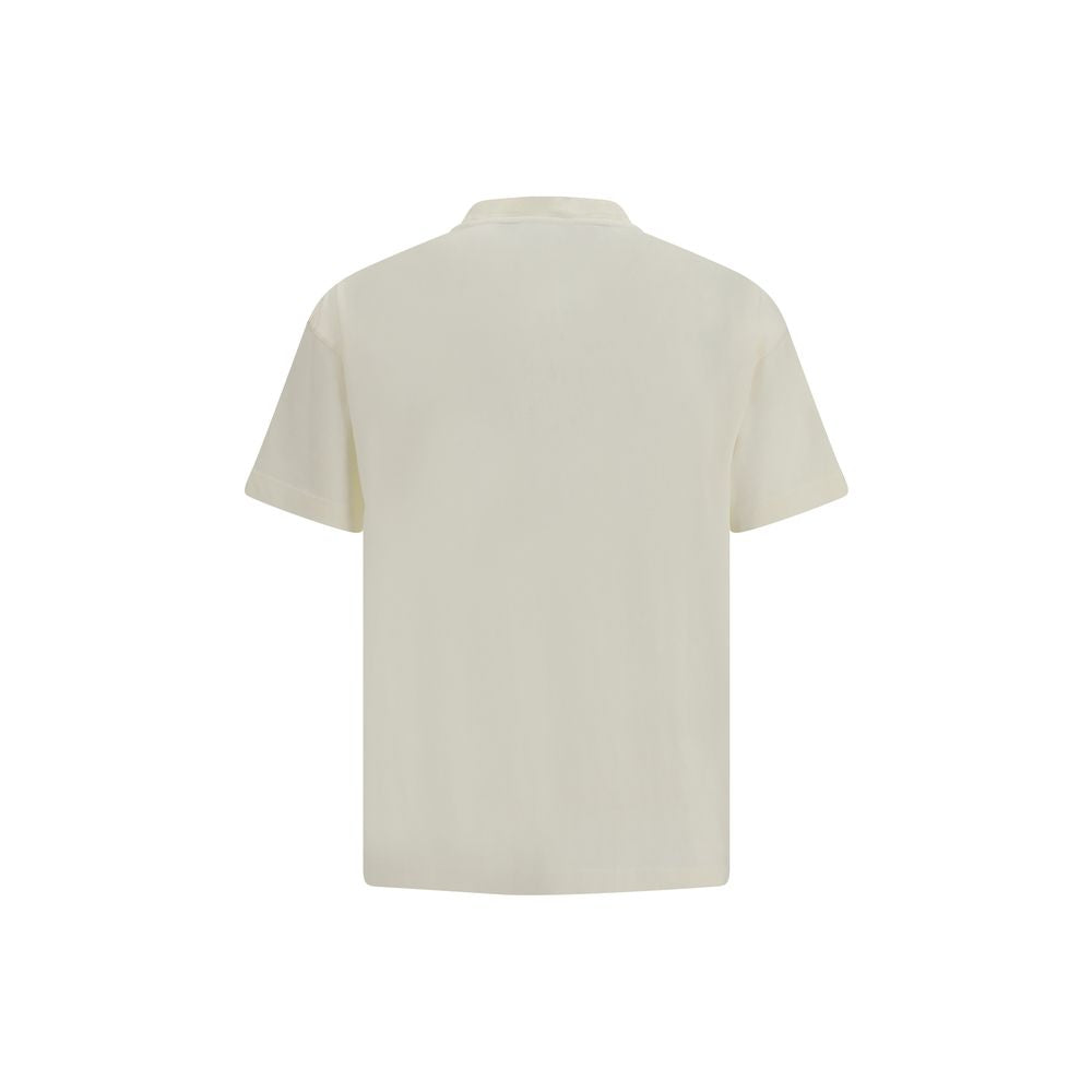 Palm Angels Ribbed Crew Neck Cotton T-Shirt — White, view 2