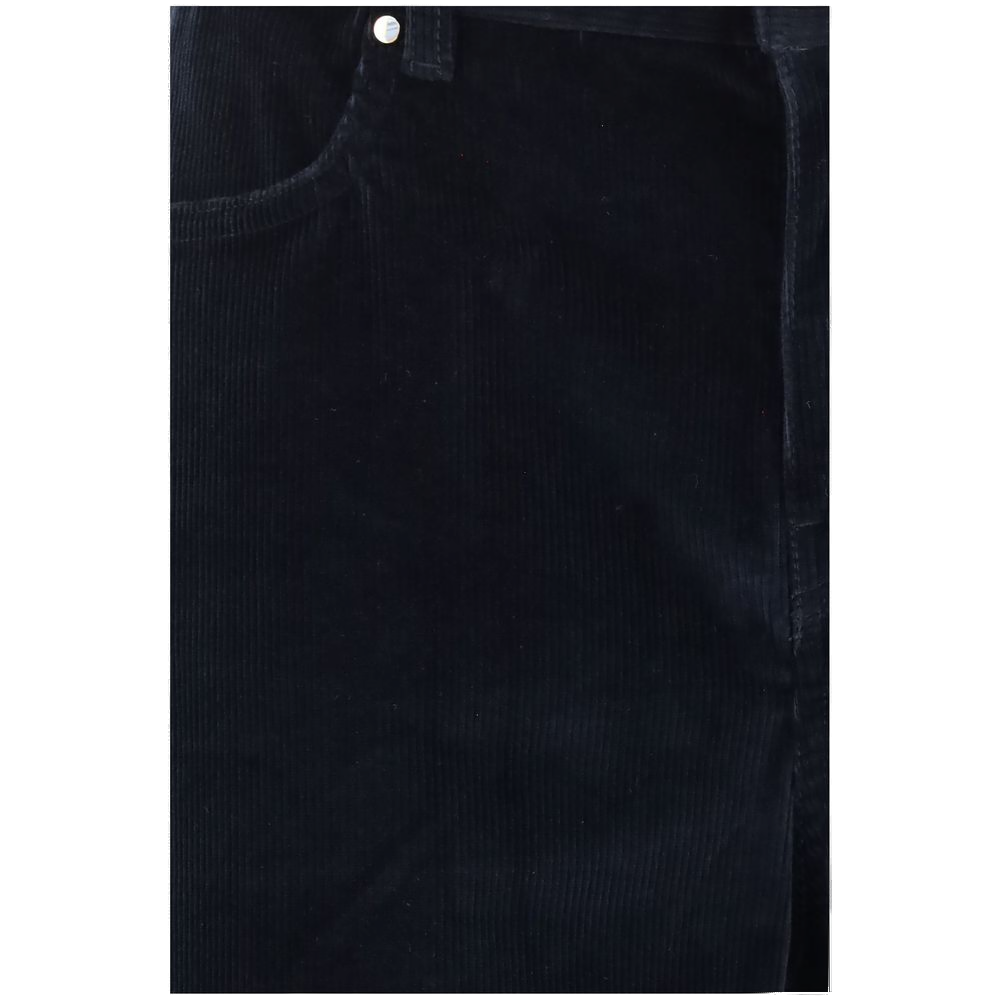 Max Mara Corduroy Velvet Palazzo Trousers — Navy, view 3