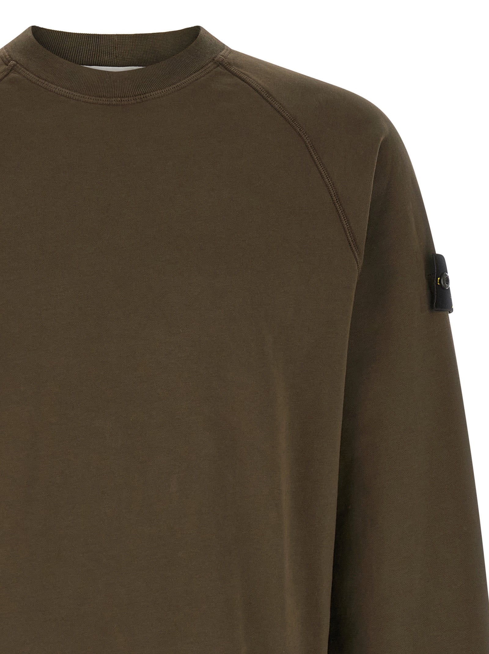 Stone Island Garment-Dyed Cotton Sweatshirt — Gray, view 3